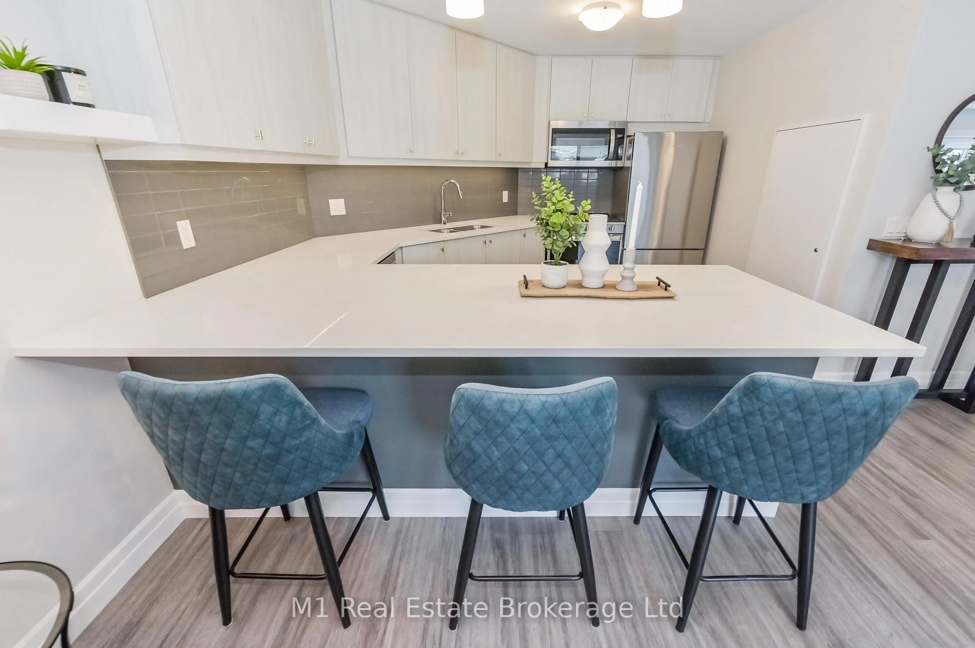 Contemporary kitchen, ceramic/tile floor for 19 Stumpf St #101, Centre Wellington Ontario N0B 1S0