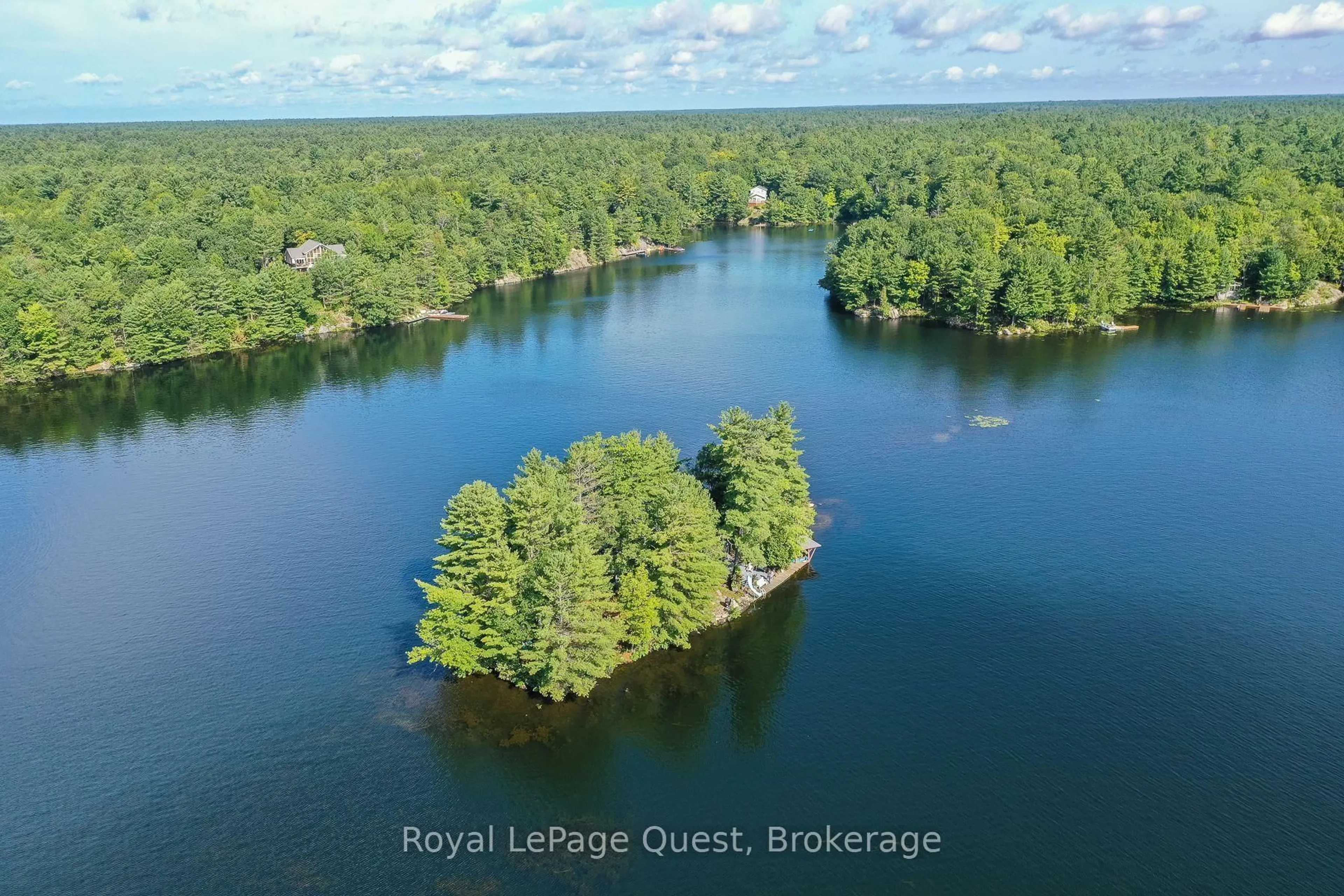 A pic from outside/outdoor area/front of a property/back of a property/a pic from drone, water/lake/river/ocean view for 1 Island 4SR N/A, Gravenhurst Ontario P0E 1G0