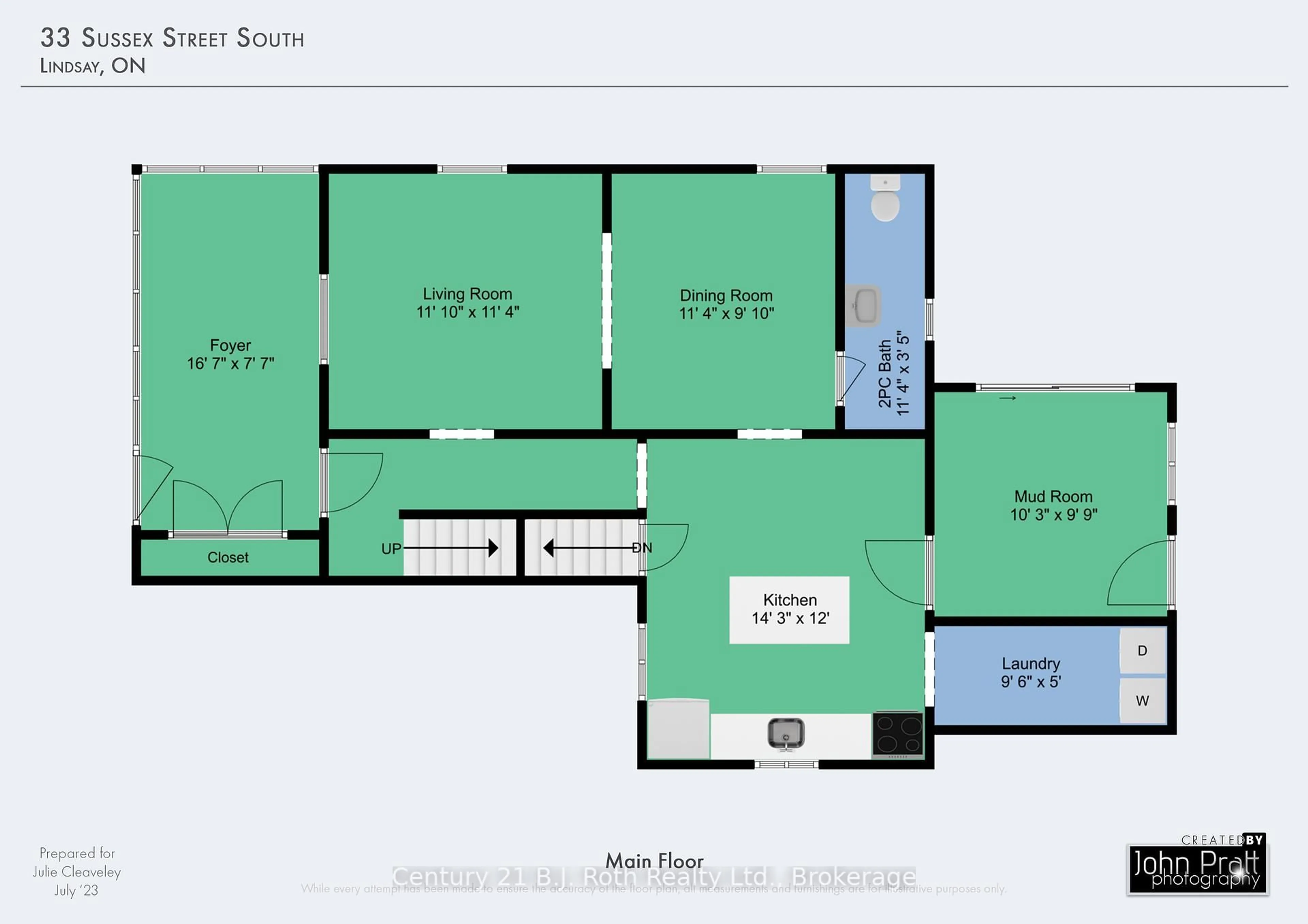 Floor plan for 33 Sussex St, Kawartha Lakes Ontario K9V 3E7