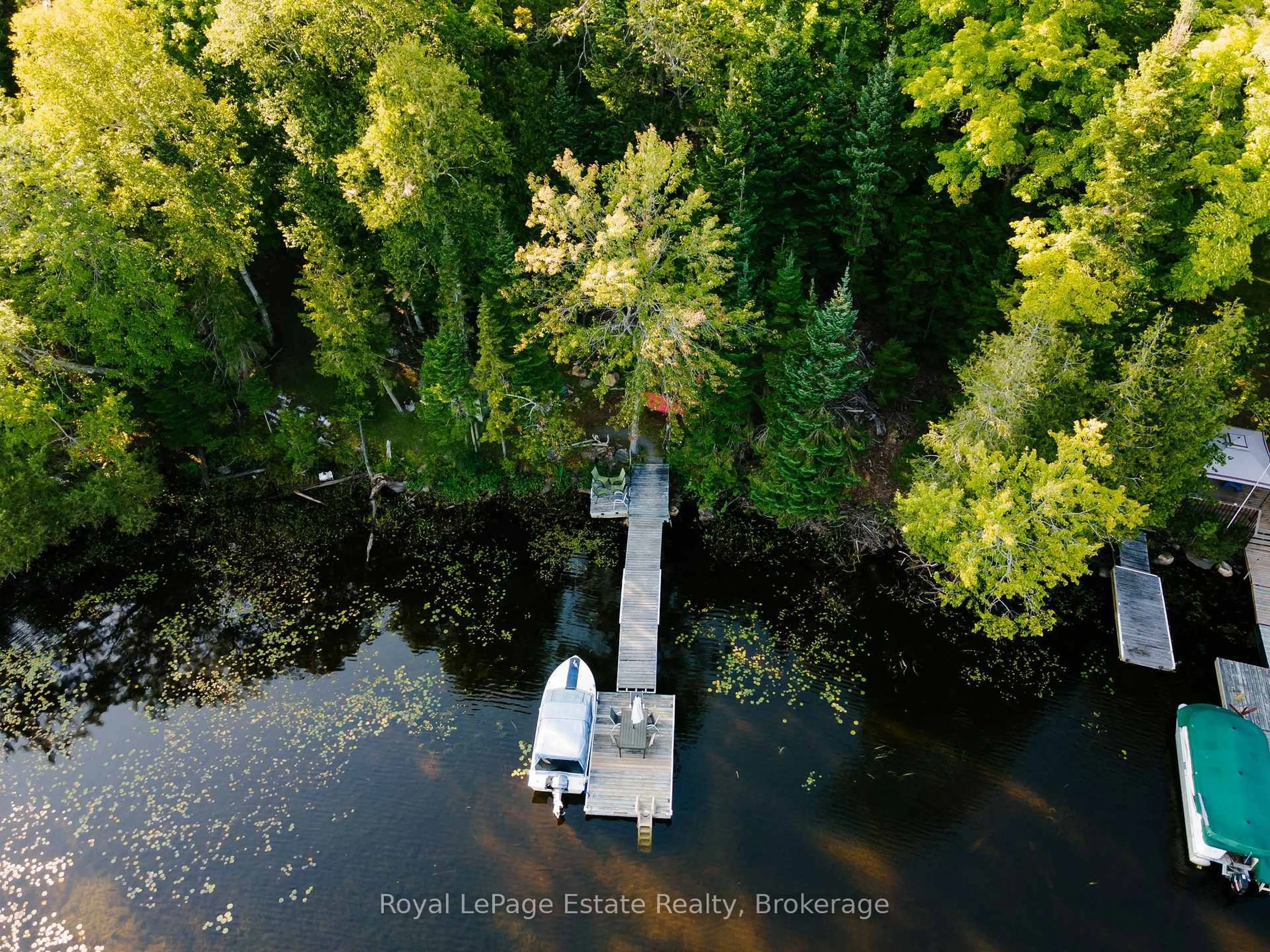 A pic from outside/outdoor area/front of a property/back of a property/a pic from drone, water/lake/river/ocean view for 1157 Between Lakes Tr, Minden Hills Ontario K0M 1J1