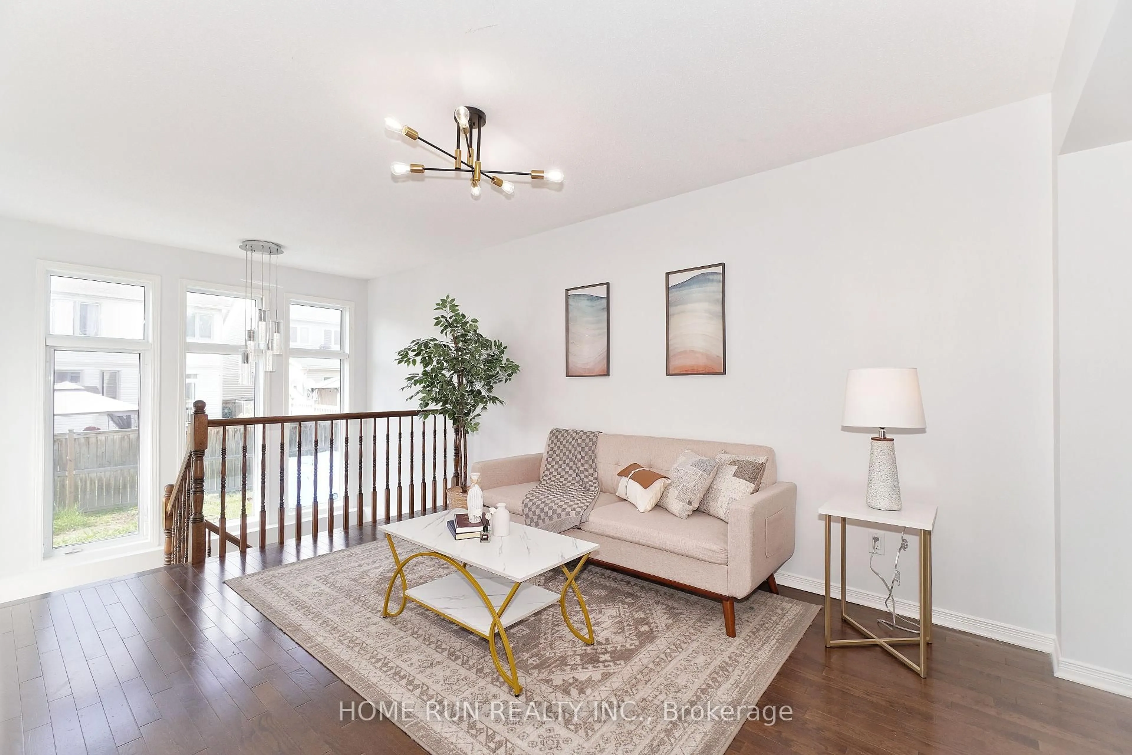 Living room with furniture, wood/laminate floor for 192 DEERCROFT Ave, Ottawa Ontario K2J 5J4