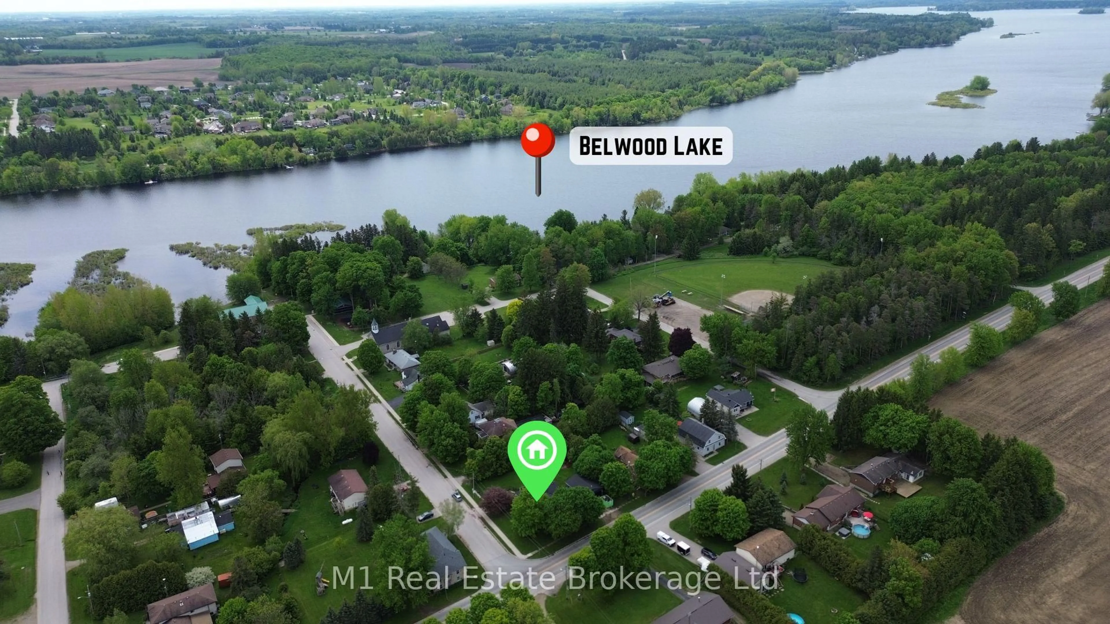 A pic from outside/outdoor area/front of a property/back of a property/a pic from drone, water/lake/river/ocean view for 4 Queen St, Centre Wellington Ontario N0B 1J0