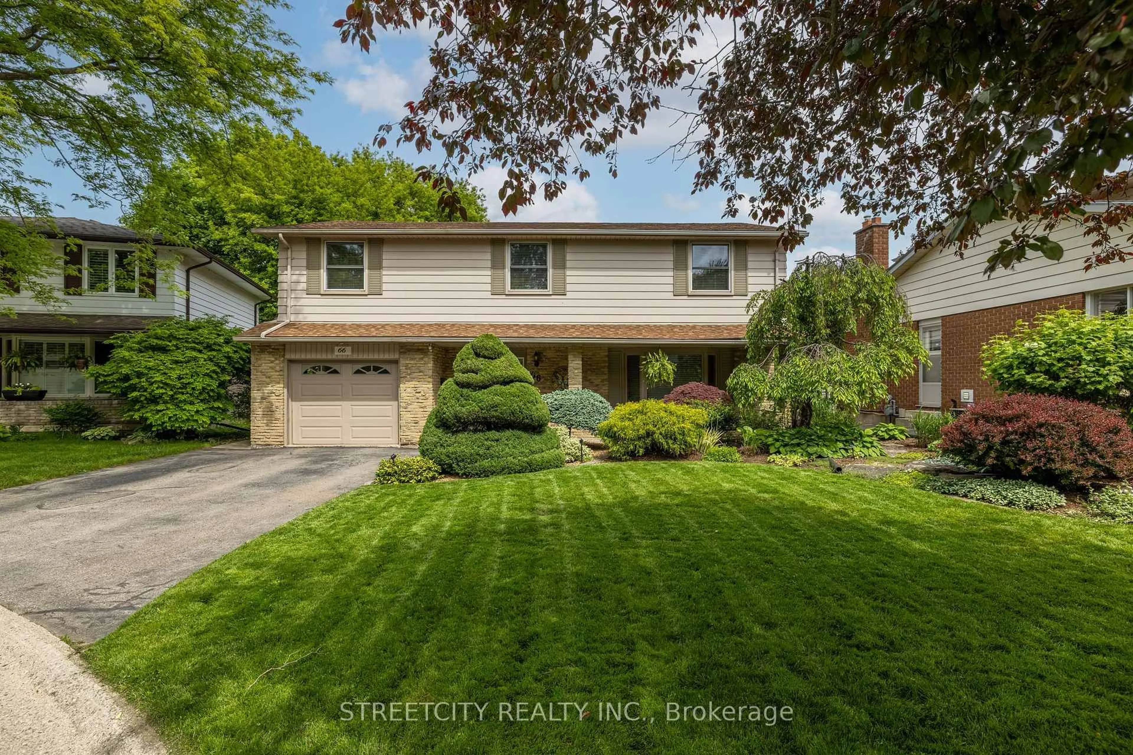 Home with vinyl exterior material, street for 66 Guildford Crt, London South Ontario N6J 3Y1