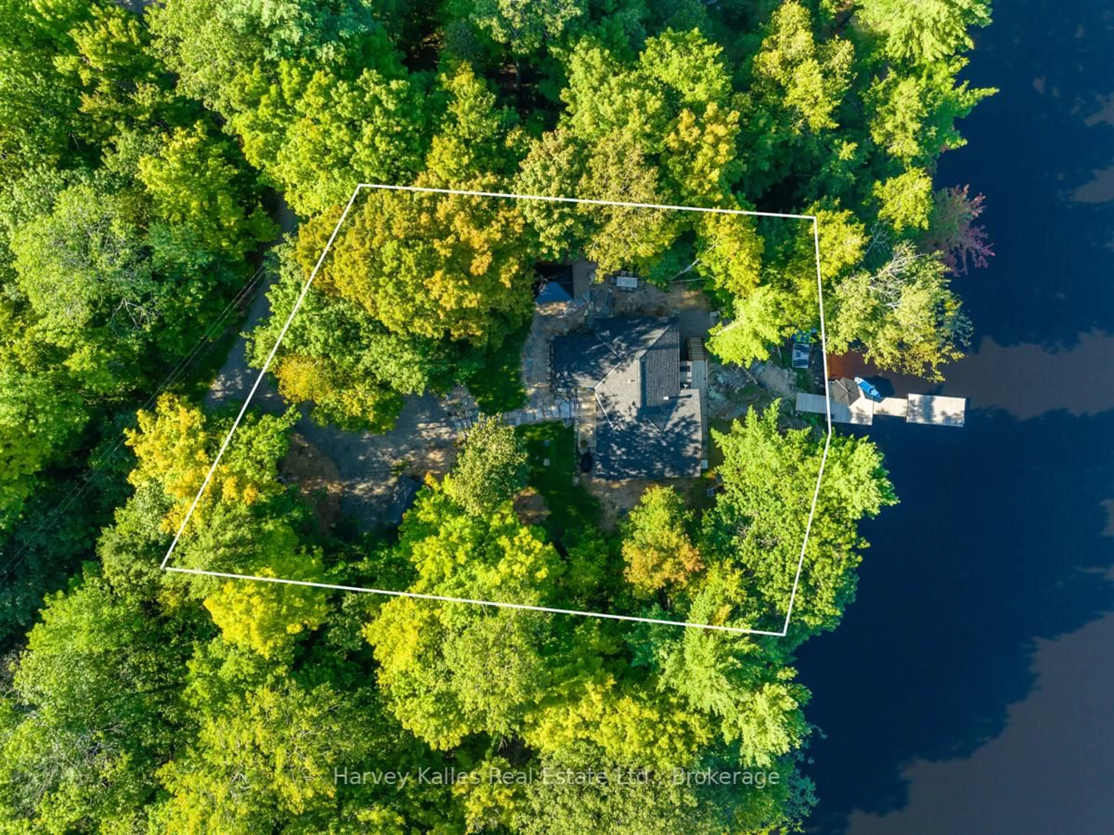 A pic from outside/outdoor area/front of a property/back of a property/a pic from drone, water/lake/river/ocean view for 1035 Brandy Crest Rd ##16, Muskoka Lakes Ontario P0B 1J0