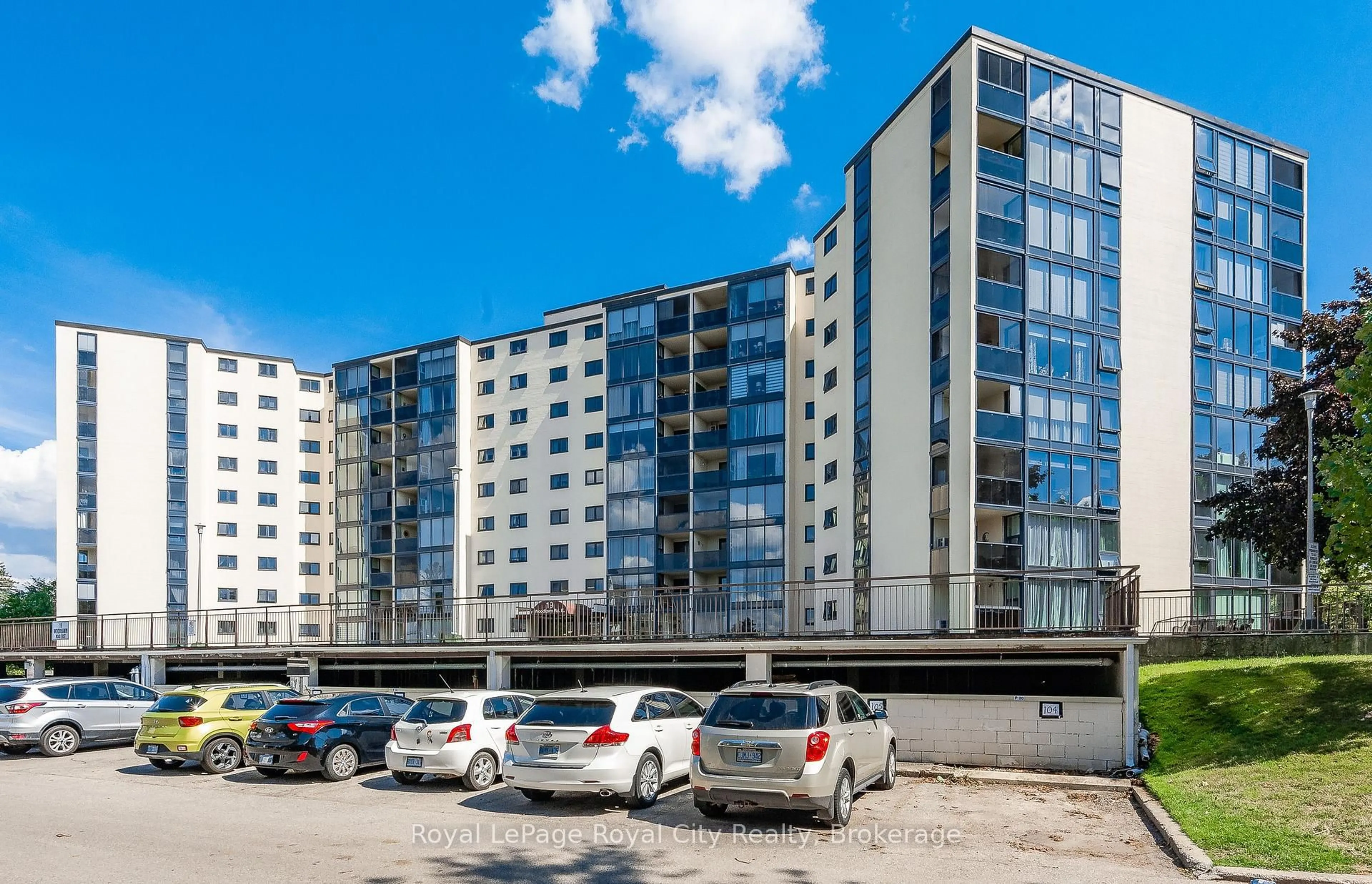 A pic from outside/outdoor area/front of a property/back of a property/a pic from drone, building for 19 Woodlawn Rd #207, Guelph Ontario N1H 7B1