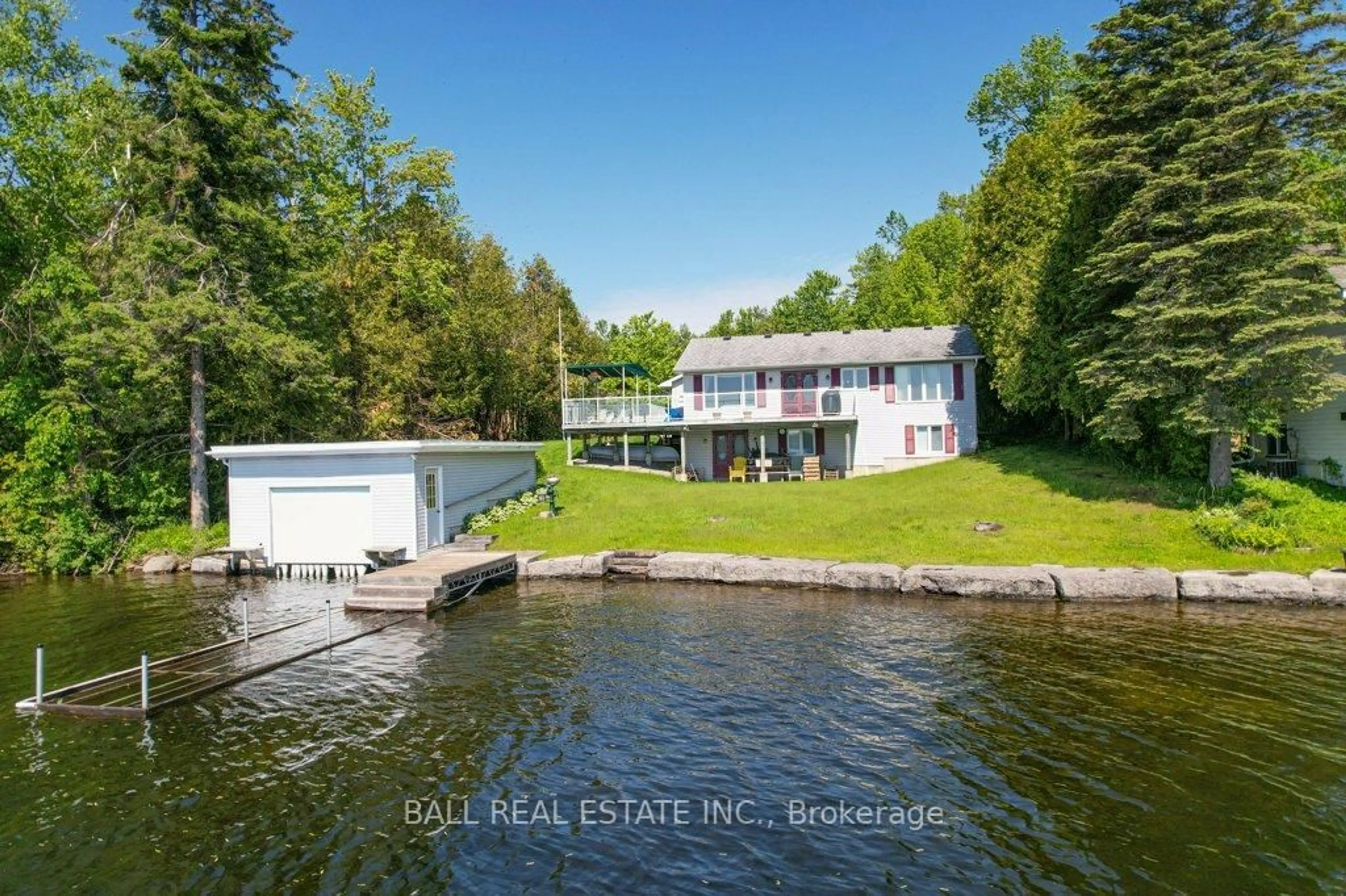 A pic from outside/outdoor area/front of a property/back of a property/a pic from drone, water/lake/river/ocean view for 3175 Fire Route 50 N/A, Selwyn Ontario K0L 2H0