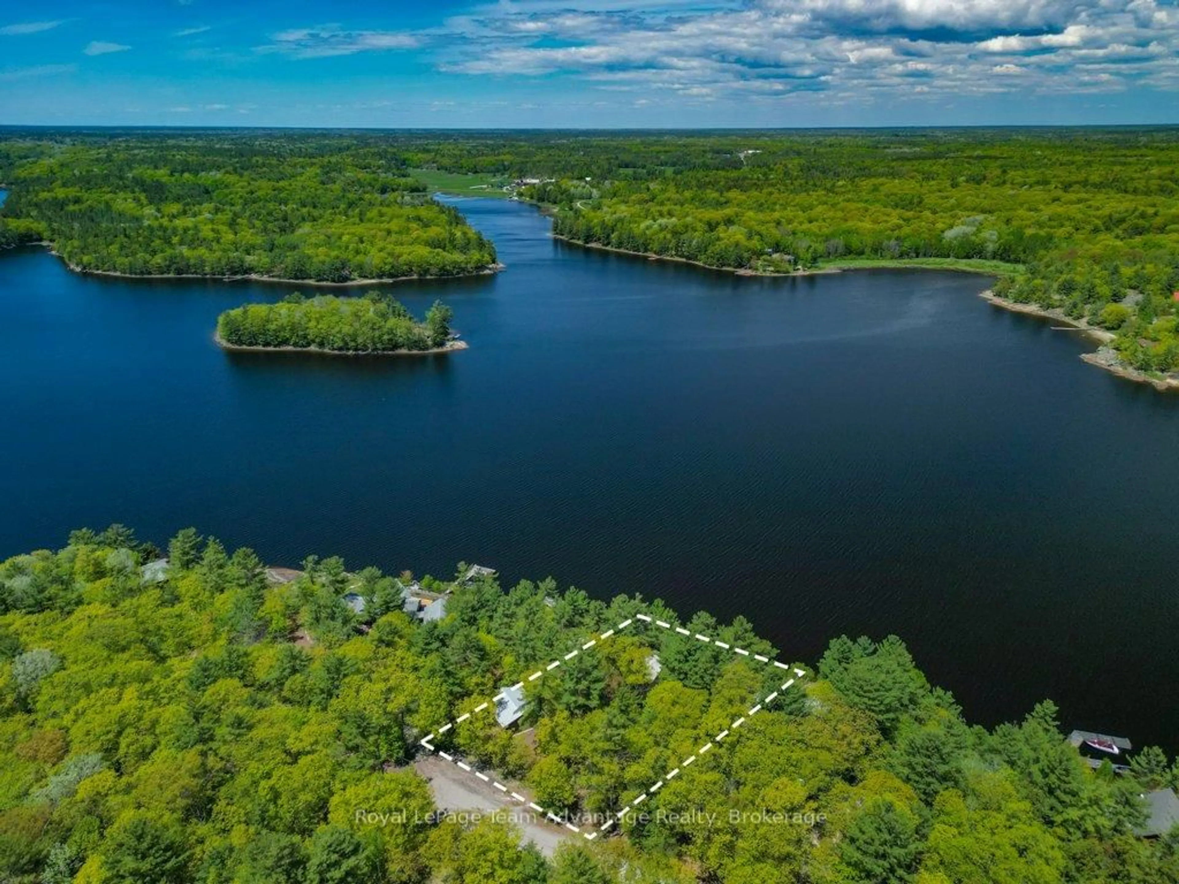 A pic from outside/outdoor area/front of a property/back of a property/a pic from drone, water/lake/river/ocean view for 47 Ridgeway Dr, Carling Ontario P0G 1G0