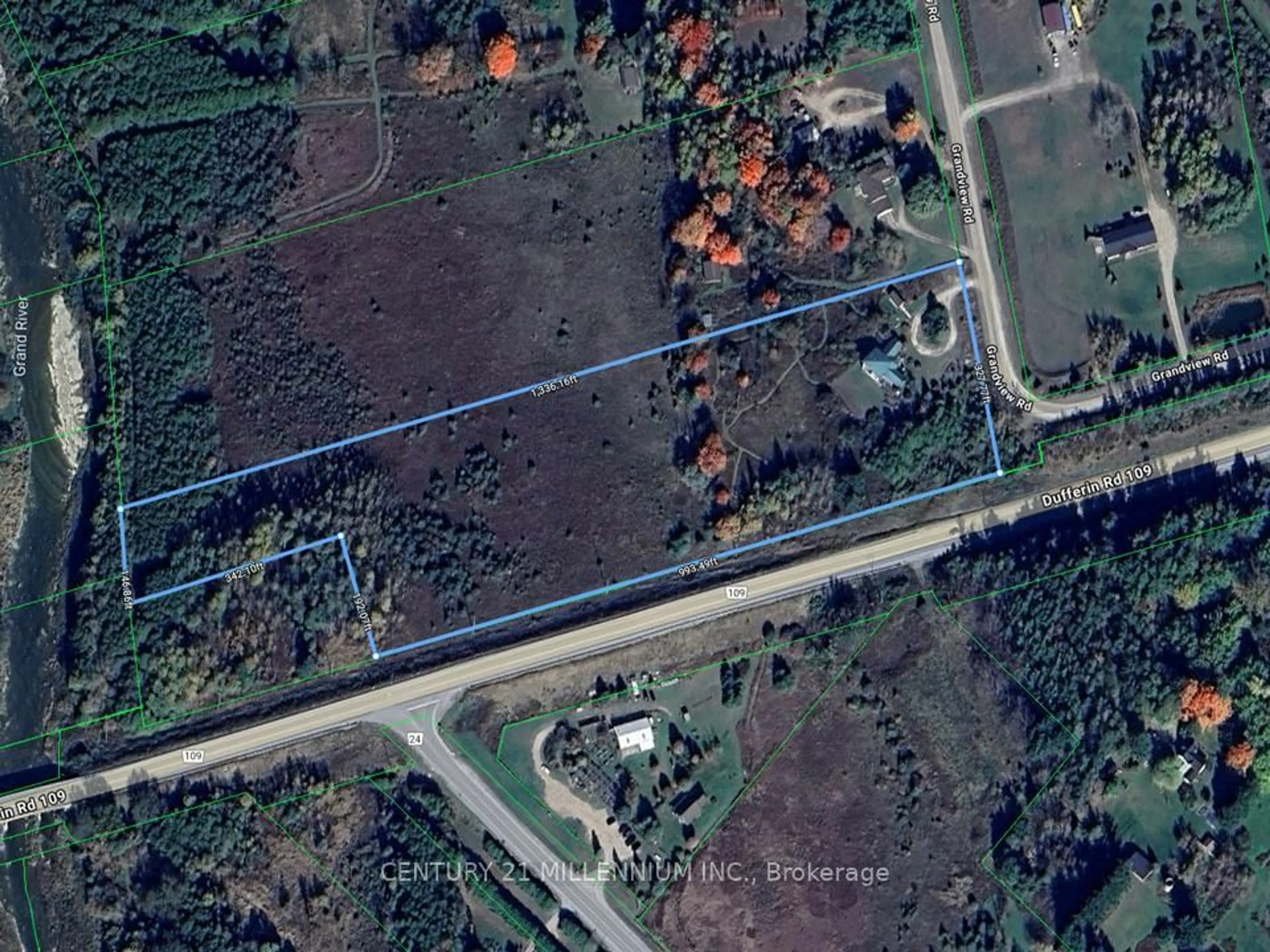 A pic from outside/outdoor area/front of a property/back of a property/a pic from drone, street for 23 Grand View Rd, Amaranth Ontario L9W 5L9