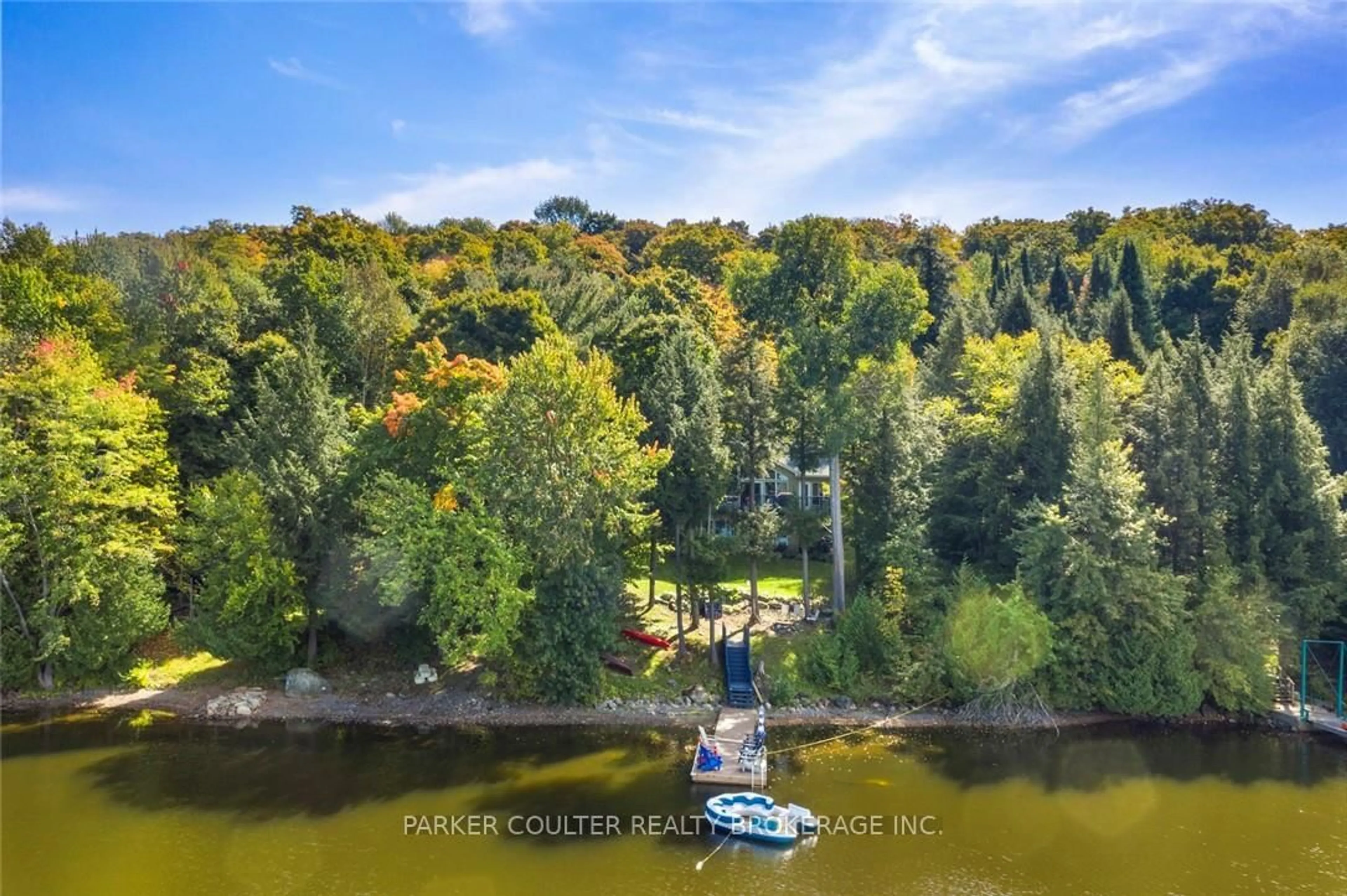 A pic from outside/outdoor area/front of a property/back of a property/a pic from drone, water/lake/river/ocean view for 1202 Windermere Rd #12, Muskoka Lakes Ontario P0B 1M0
