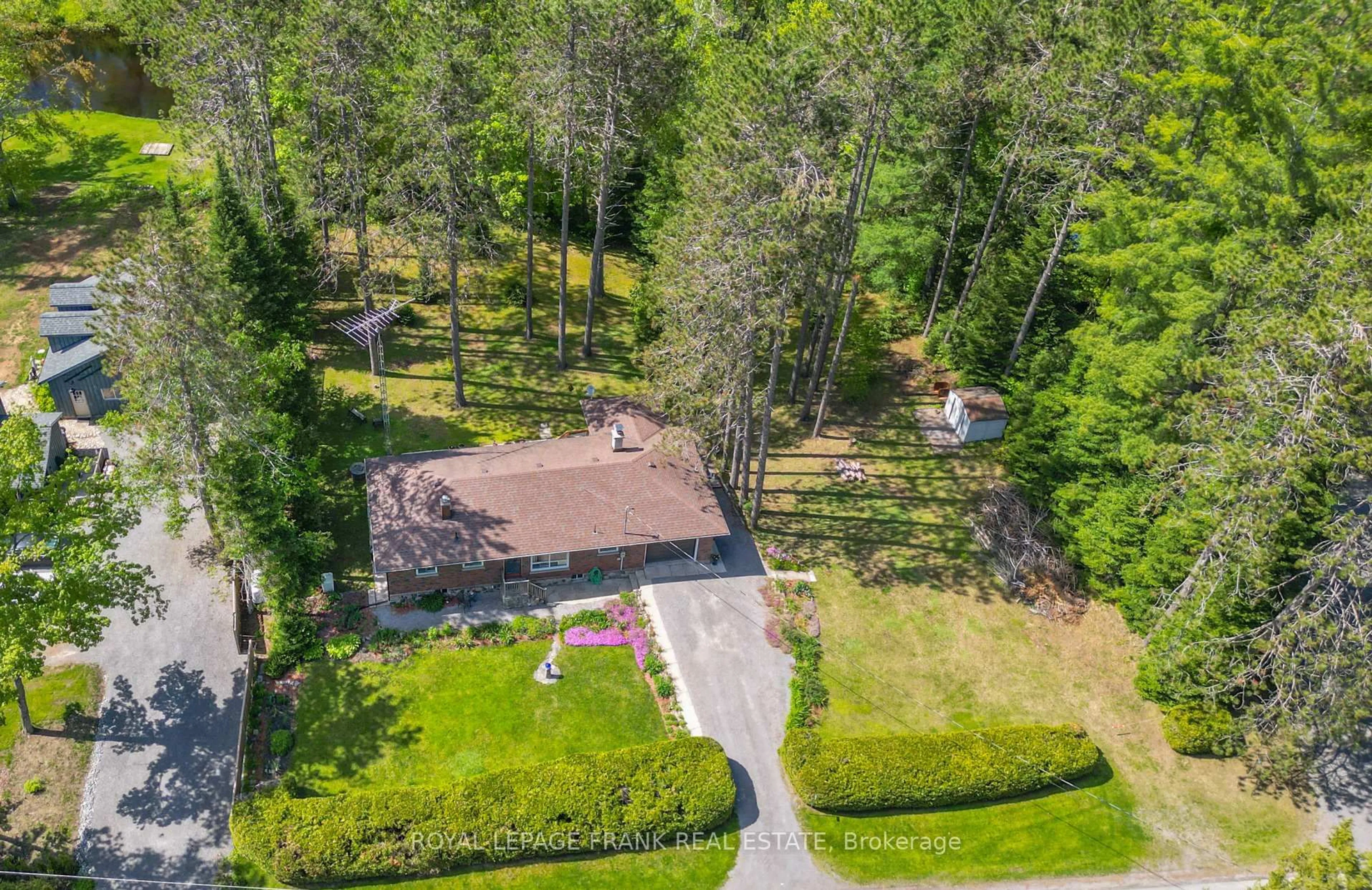 A pic from outside/outdoor area/front of a property/back of a property/a pic from drone, forest/trees view for 109 Mcfadden Rd, North Kawartha Ontario K0L 1A0