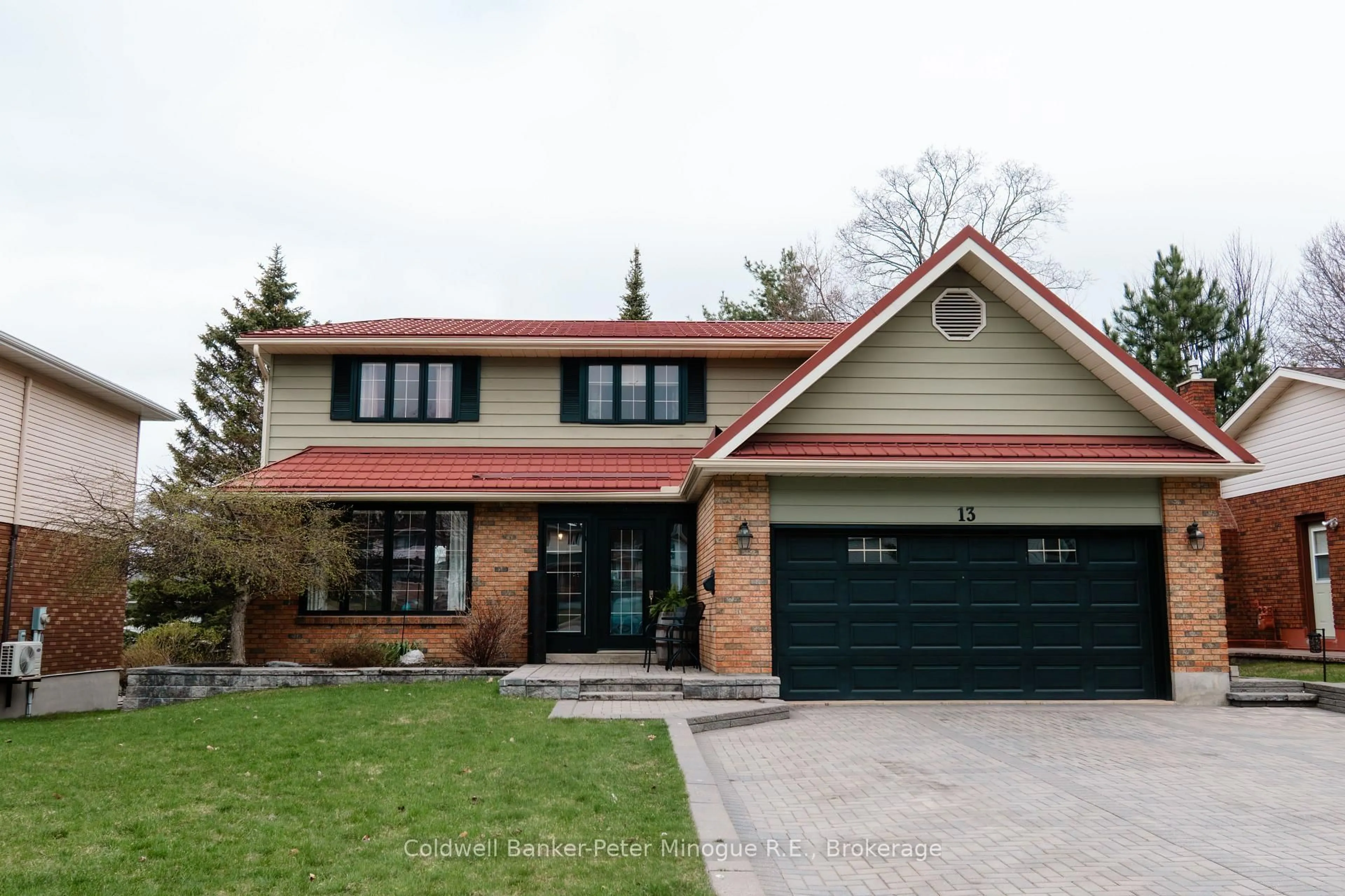 Home with brick exterior material, street for 13 Whippletree Dr, North Bay Ontario P1C 1B6