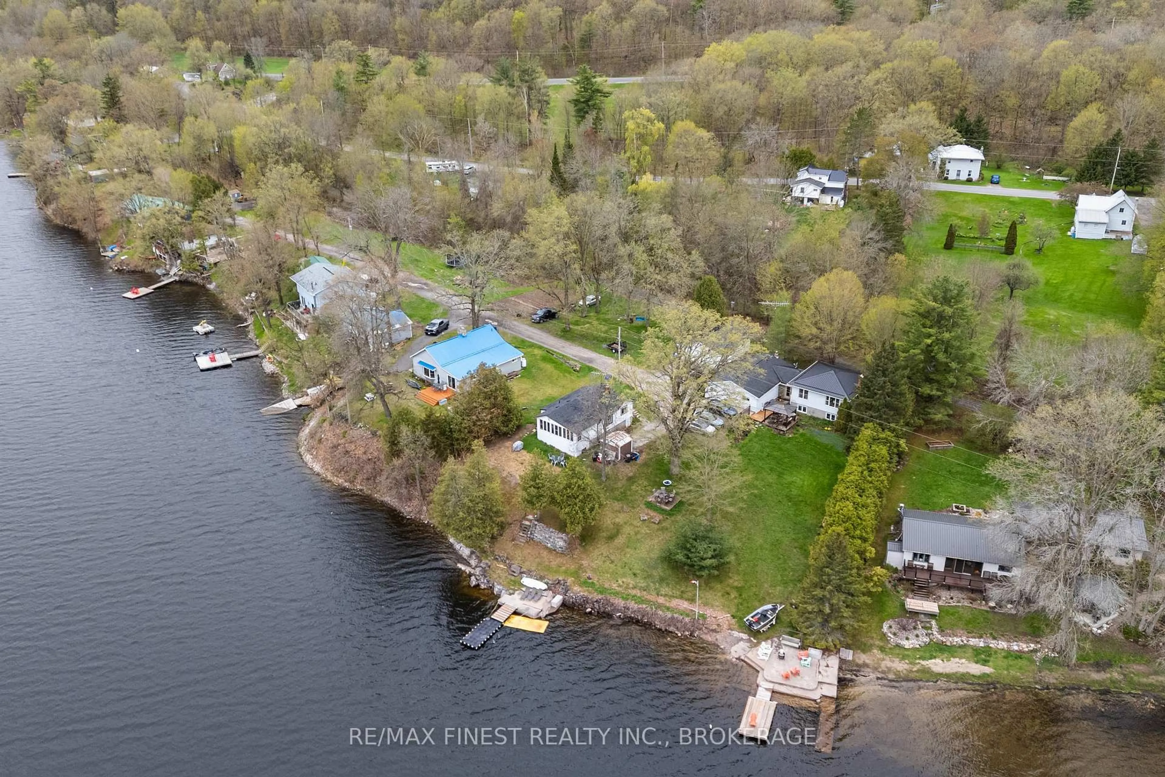 A pic from outside/outdoor area/front of a property/back of a property/a pic from drone, water/lake/river/ocean view for 1022 Masonville Rd, Verona Ontario K0H 2W0