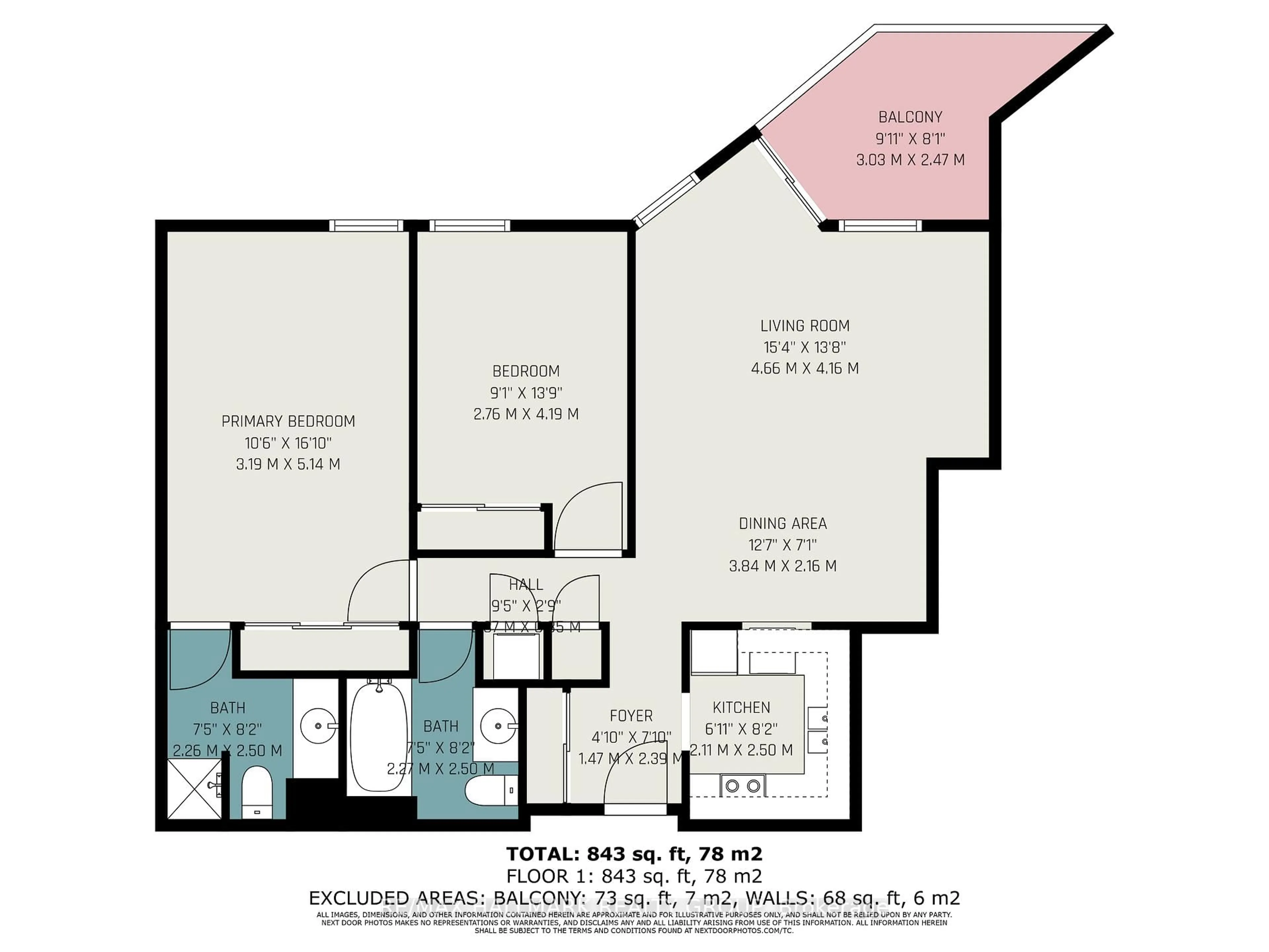 Floor plan for 556 Laurier Ave #1404, Ottawa Ontario K1R 7X2