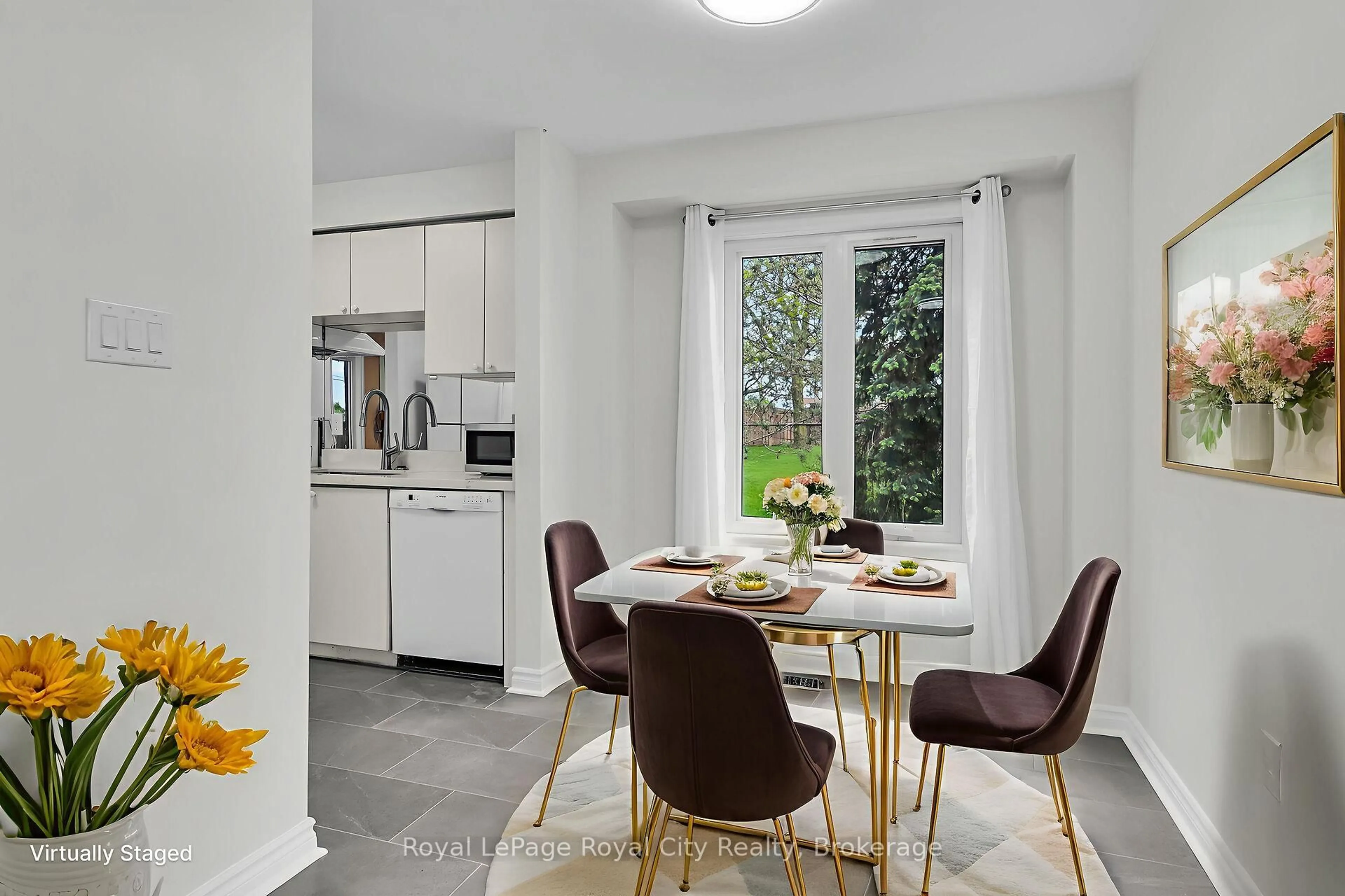 Dining room, ceramic/tile floor for 302 College Ave #125, Guelph Ontario N1G 4T6