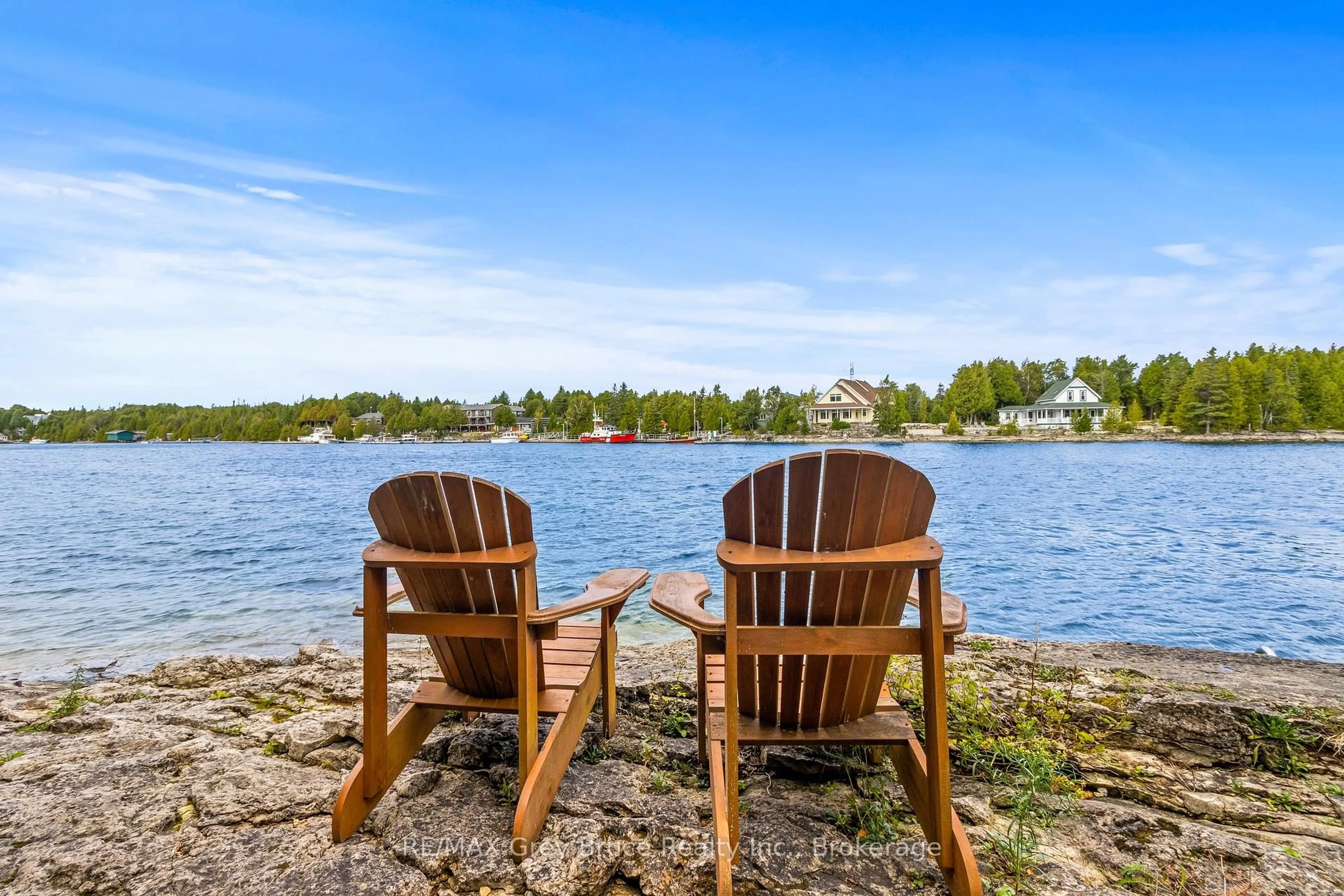 Patio, water/lake/river/ocean view for 70 Big Tub Rd, Northern Bruce Peninsula Ontario N0H 2R0