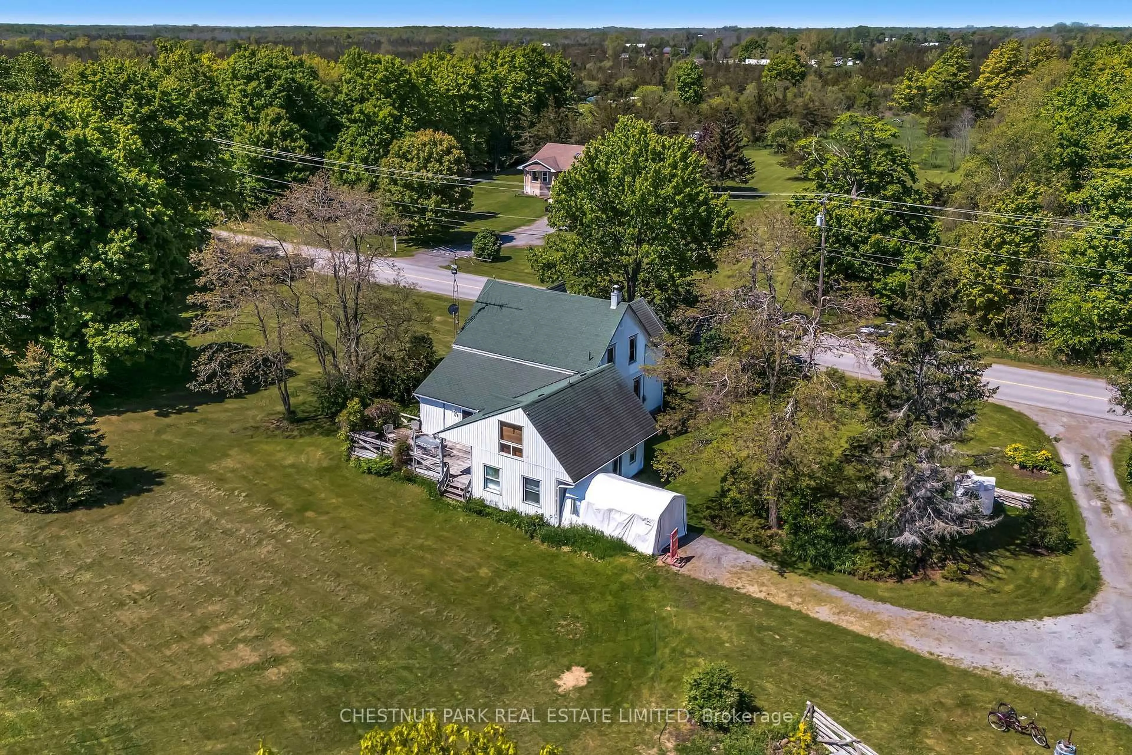 A pic from outside/outdoor area/front of a property/back of a property/a pic from drone, unknown for 419 County Rd 25 N/A, Prince Edward County Ontario K0K 2T0