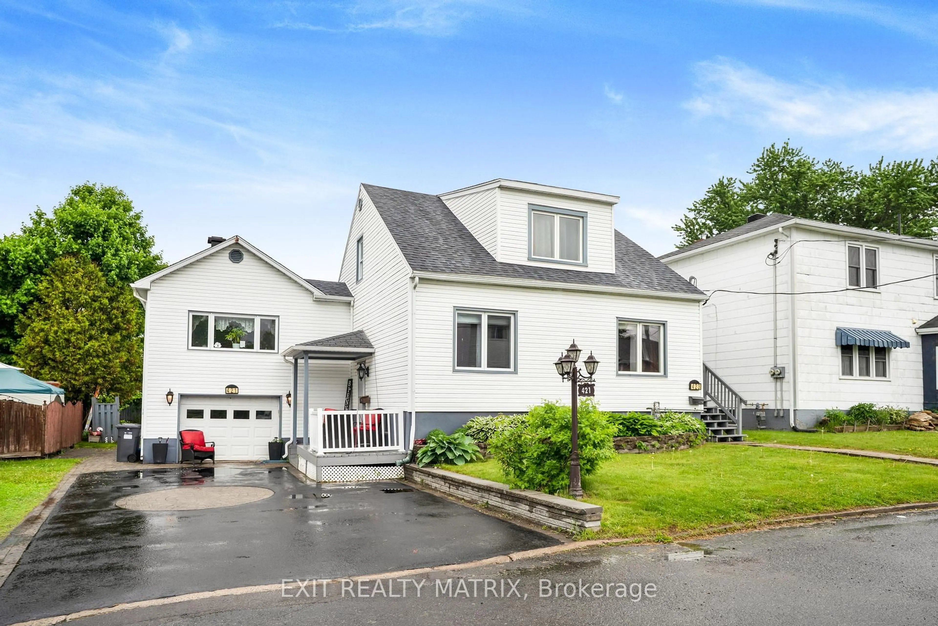 Home with vinyl exterior material, street for 421-423 Garneau Rd, Hawkesbury Ontario K6A 1M6