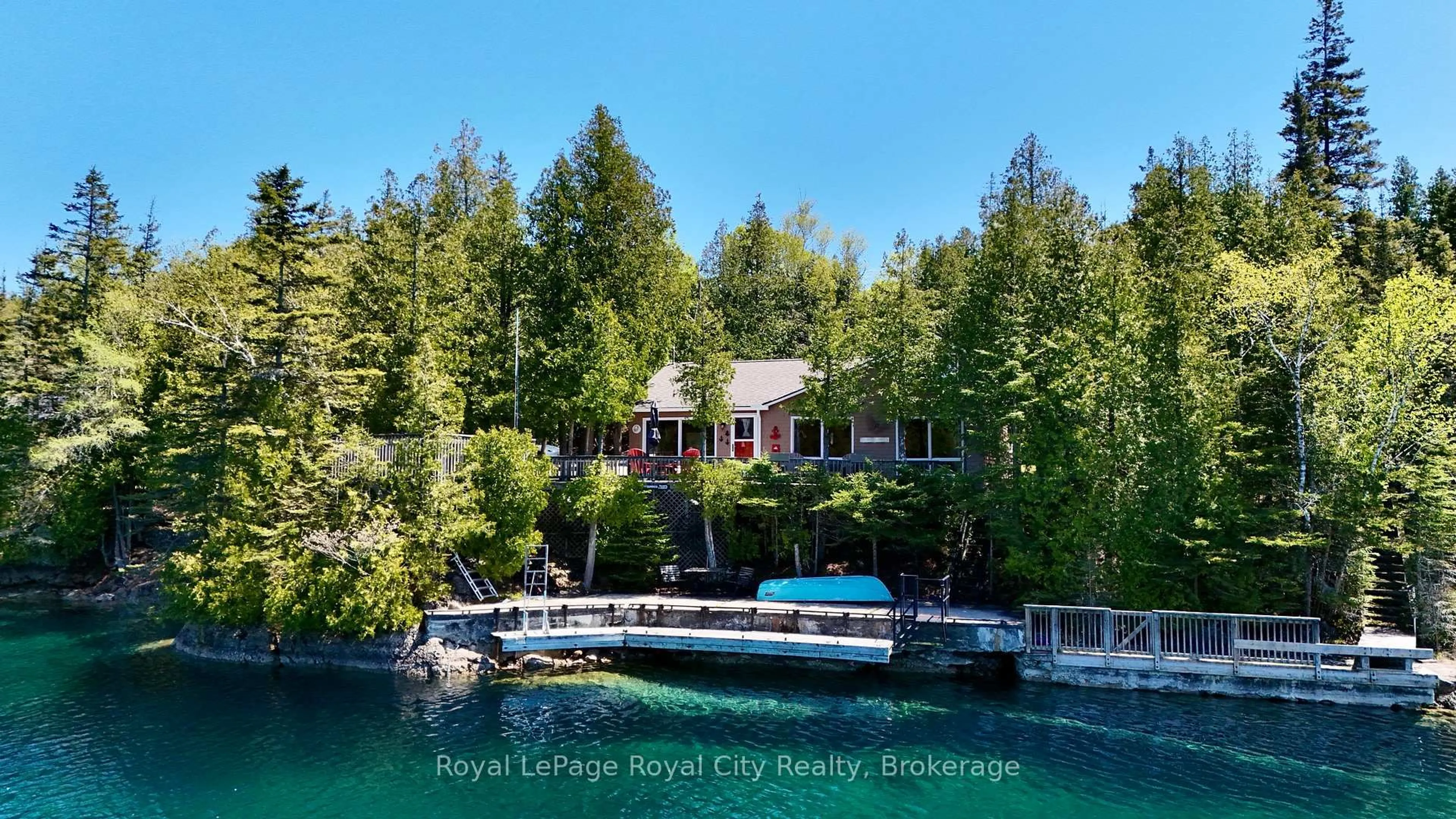 A pic from outside/outdoor area/front of a property/back of a property/a pic from drone, water/lake/river/ocean view for 120 Big Tub Rd, Northern Bruce Peninsula Ontario N0H 2R0