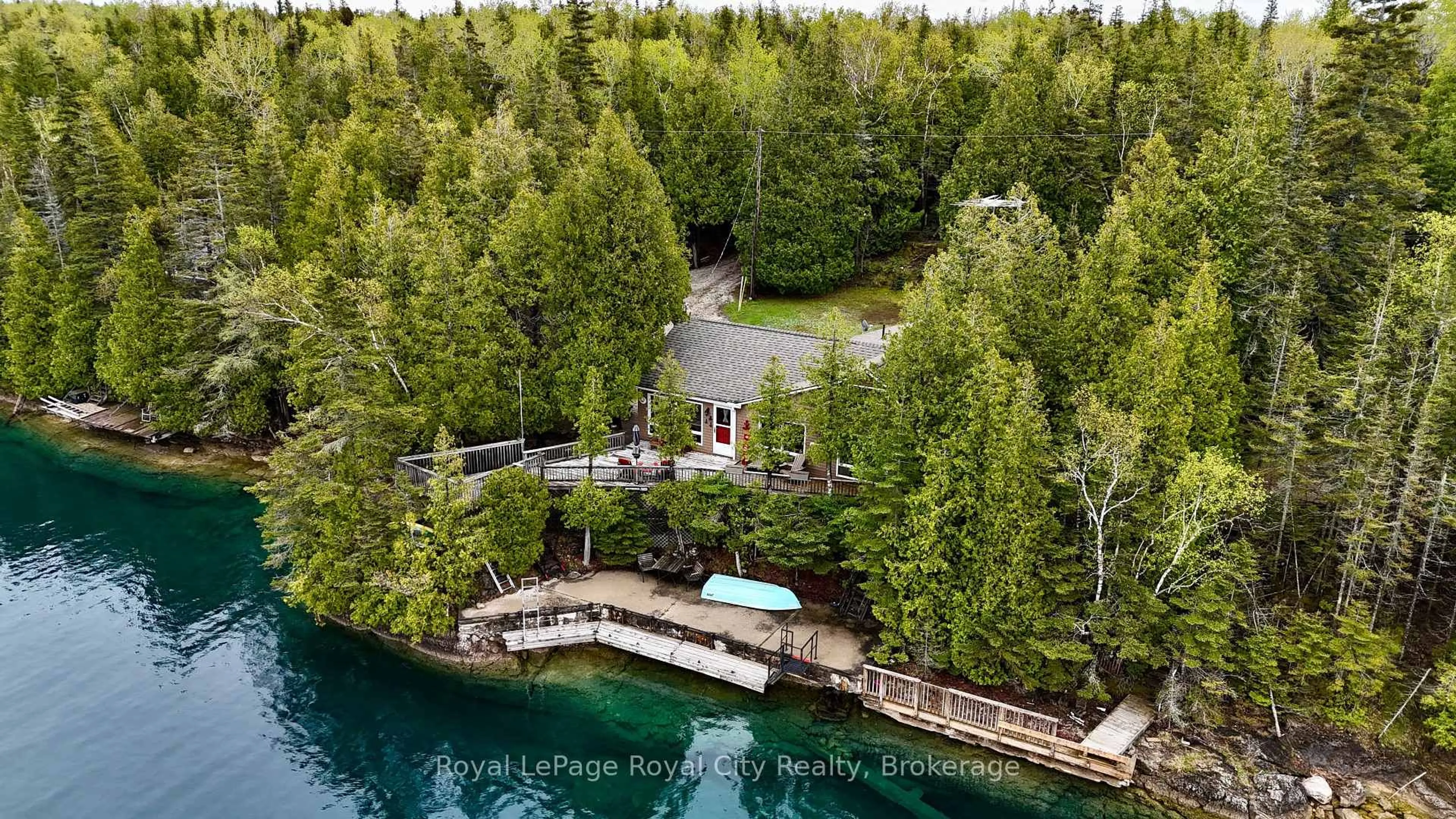 A pic from outside/outdoor area/front of a property/back of a property/a pic from drone, water/lake/river/ocean view for 120 Big Tub Rd, Northern Bruce Peninsula Ontario N0H 2R0
