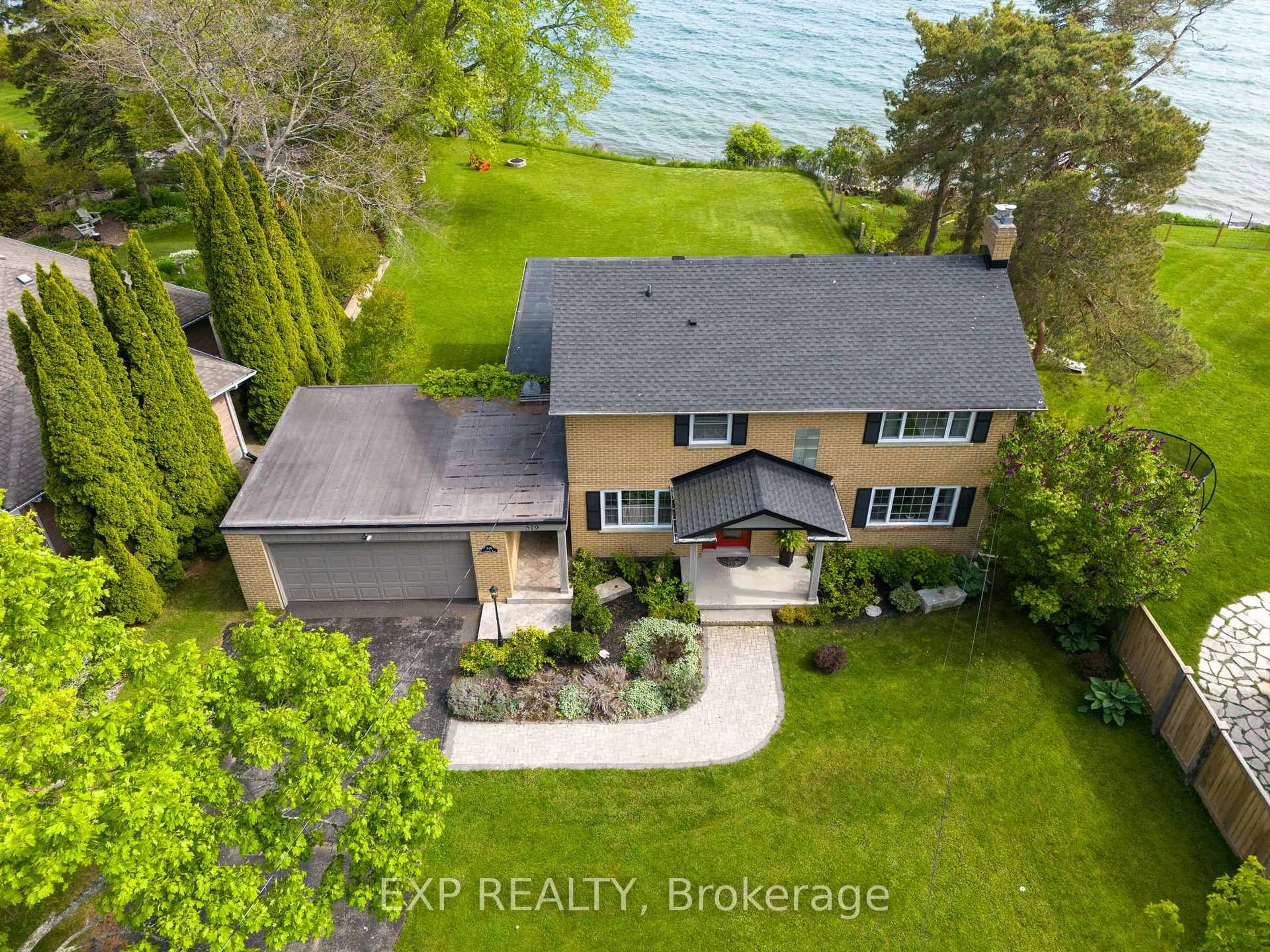 A pic from outside/outdoor area/front of a property/back of a property/a pic from drone, water/lake/river/ocean view for 519 Lakeshore Rd, Cobourg Ontario K9A 1S4