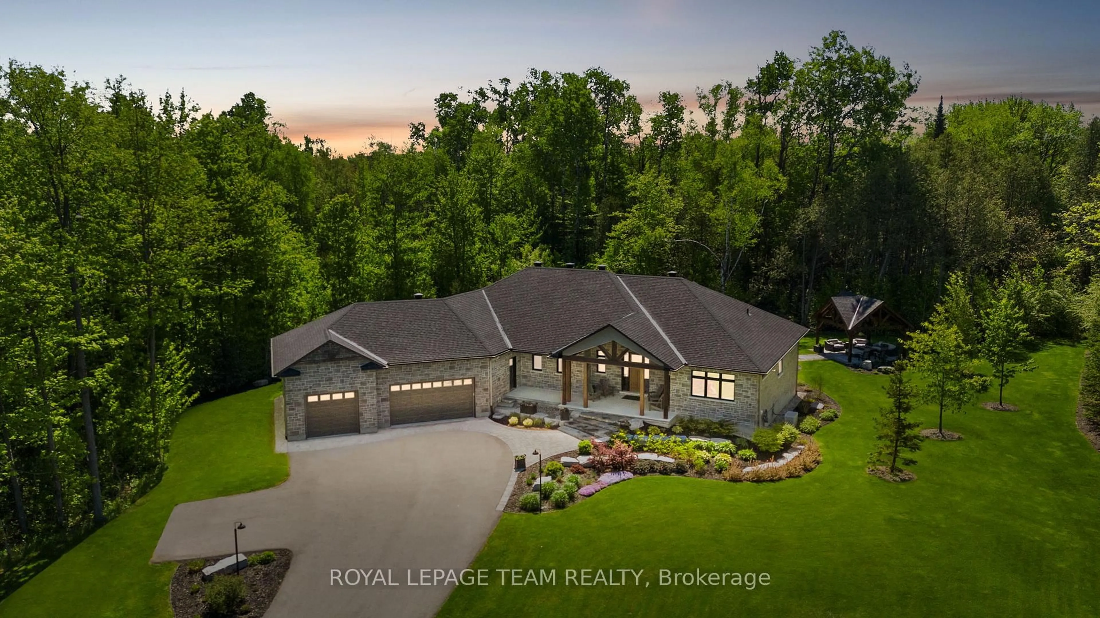 A pic from outside/outdoor area/front of a property/back of a property/a pic from drone, water/lake/river/ocean view for 5856 Red Castle Rdge, Ottawa Ontario K4M 0A7