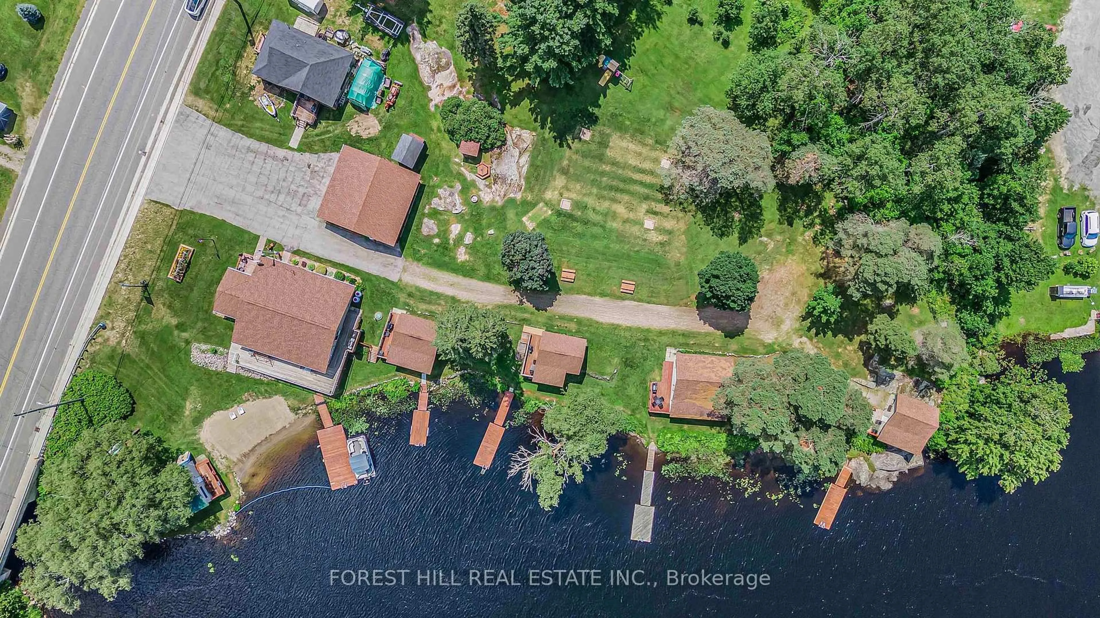 A pic from outside/outdoor area/front of a property/back of a property/a pic from drone, water/lake/river/ocean view for 2216 Hwy 124, Whitestone Ontario P0A 1G0