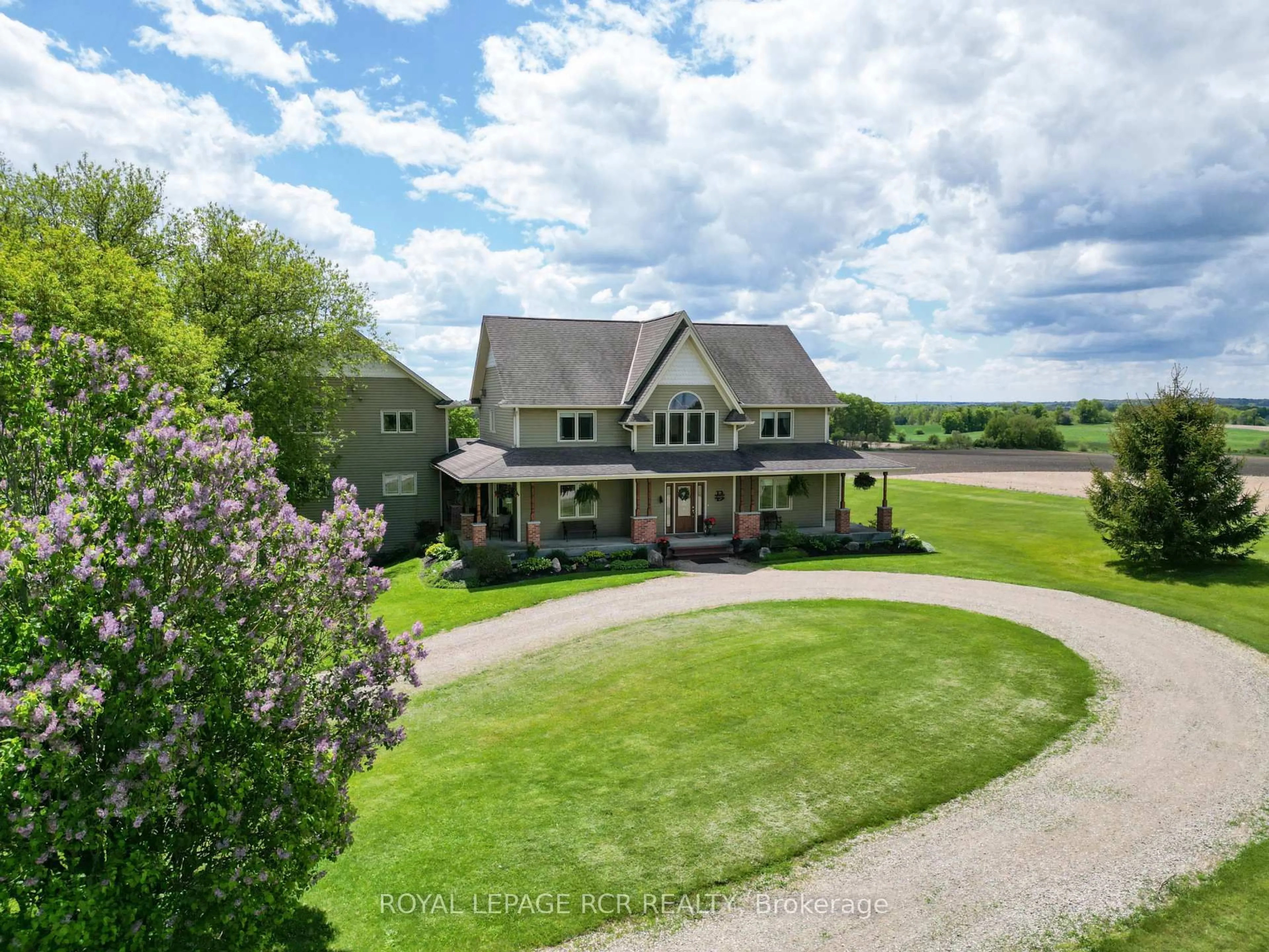 A pic from outside/outdoor area/front of a property/back of a property/a pic from drone, water/lake/river/ocean view for 071394 10th Line, East Garafraxa Ontario L9W 7A1