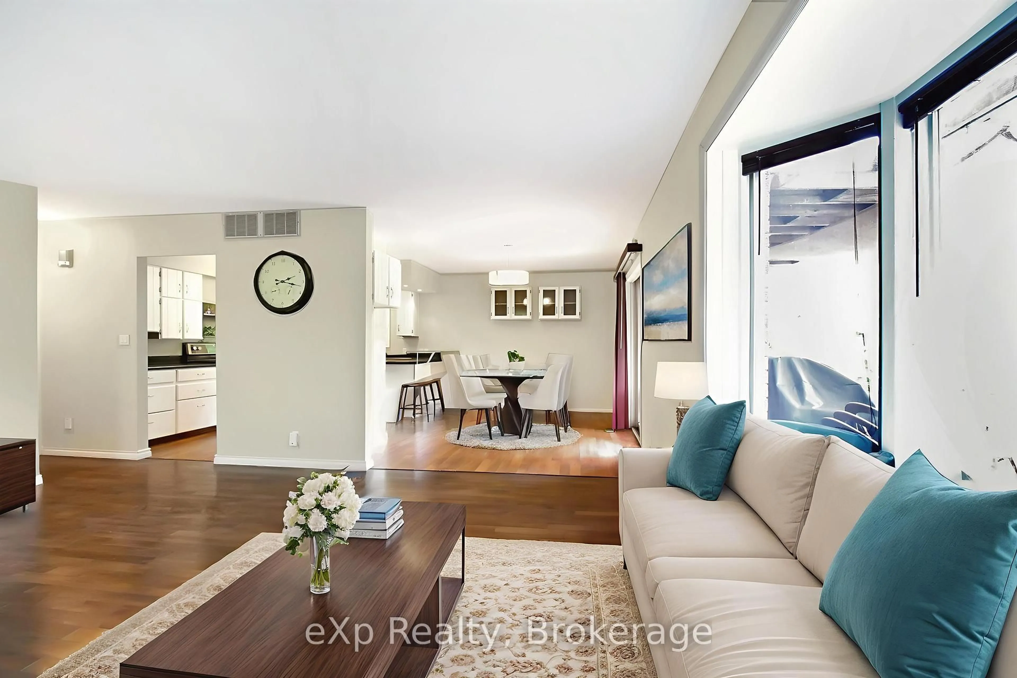 Living room with furniture, wood/laminate floor for 99 Eliza St, Grey Highlands Ontario N0C 1H0