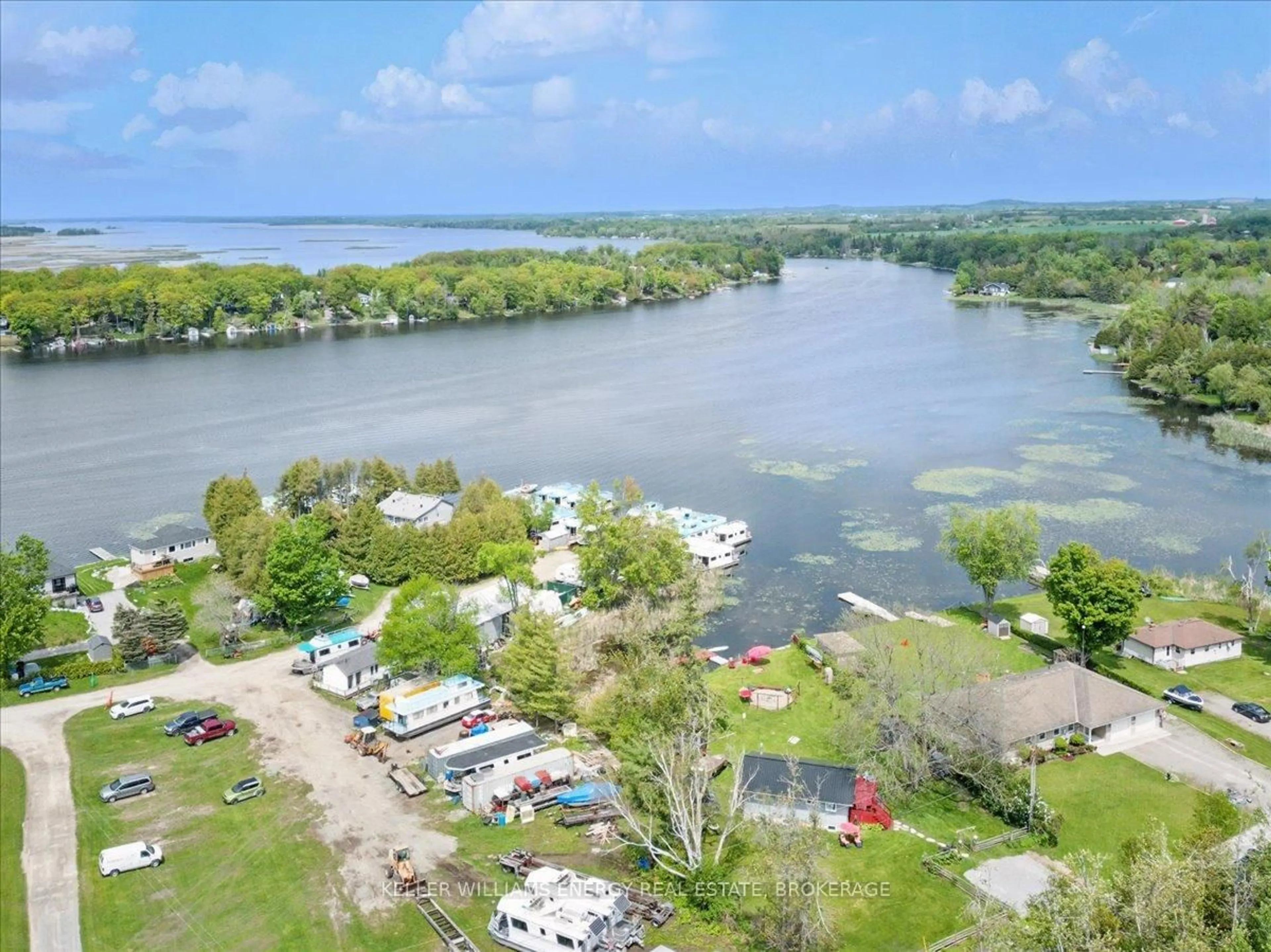 A pic from outside/outdoor area/front of a property/back of a property/a pic from drone, water/lake/river/ocean view for 33 Lila Crt, Kawartha Lakes Ontario K0L 2W0