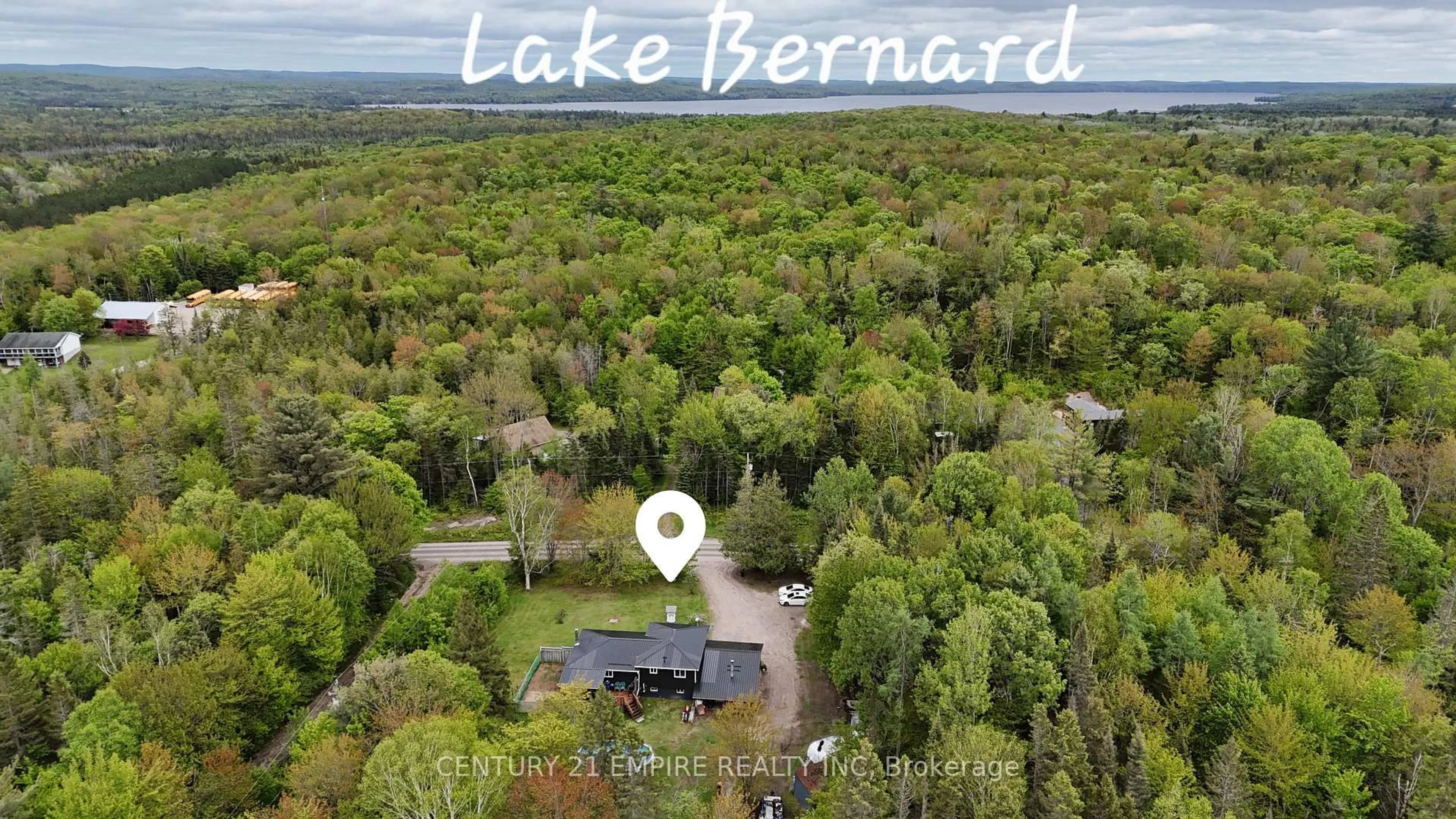 A pic from outside/outdoor area/front of a property/back of a property/a pic from drone, water/lake/river/ocean view for 414 Hill Valley Rd, Strong Ontario P0A 1Z0