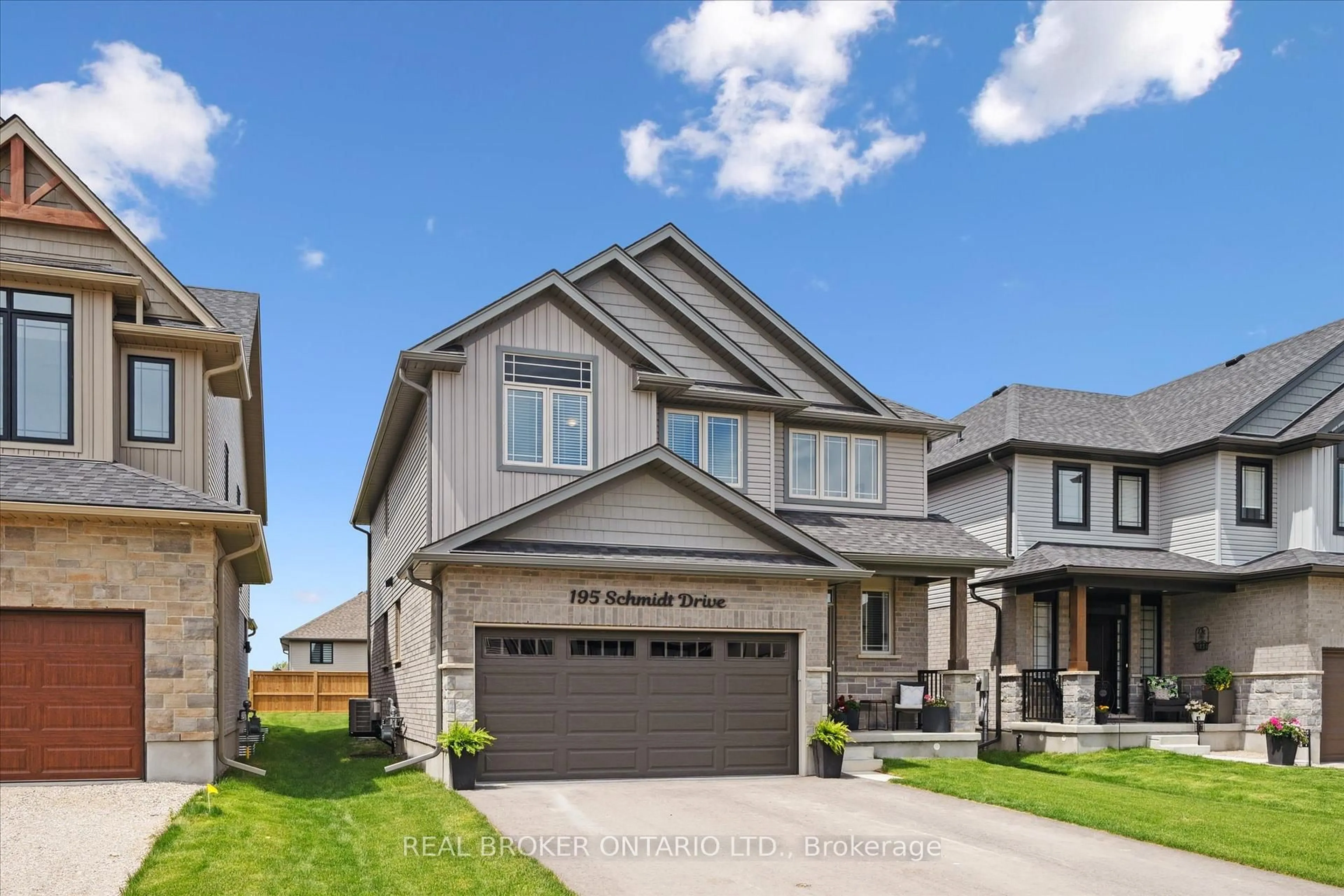 Home with vinyl exterior material, street for 195 Schmidt Dr, Wellington North Ontario N0G 1A0