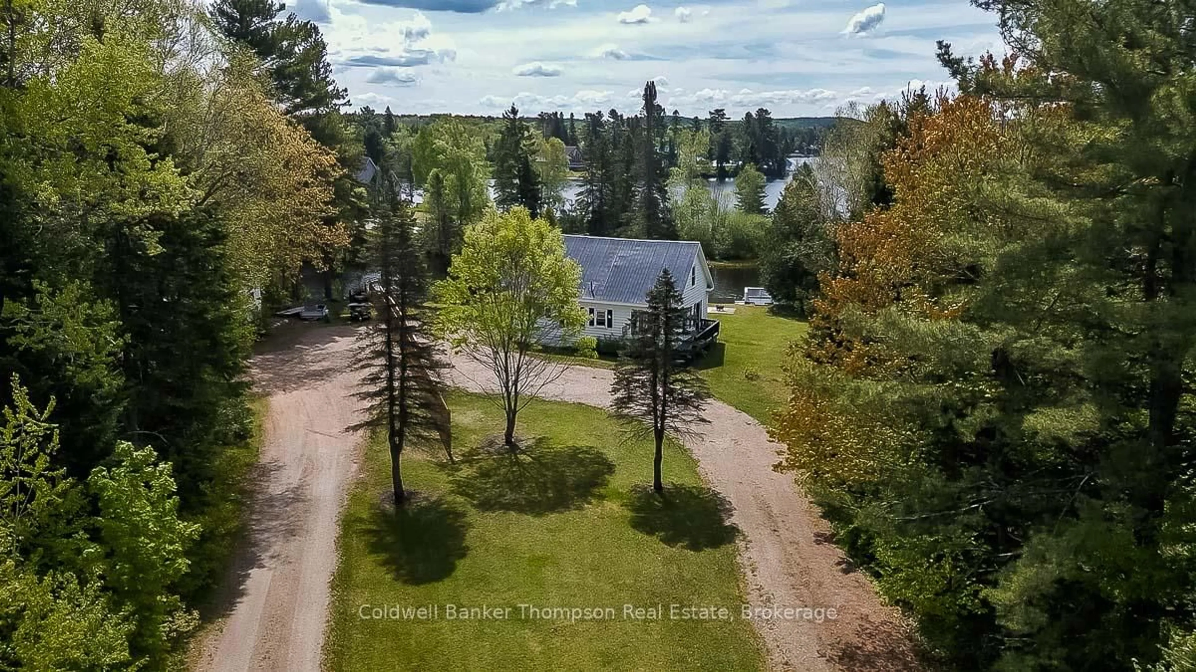 A pic from outside/outdoor area/front of a property/back of a property/a pic from drone, water/lake/river/ocean view for 1743 518 Highway #A, Kearney Ontario P0A 1M0