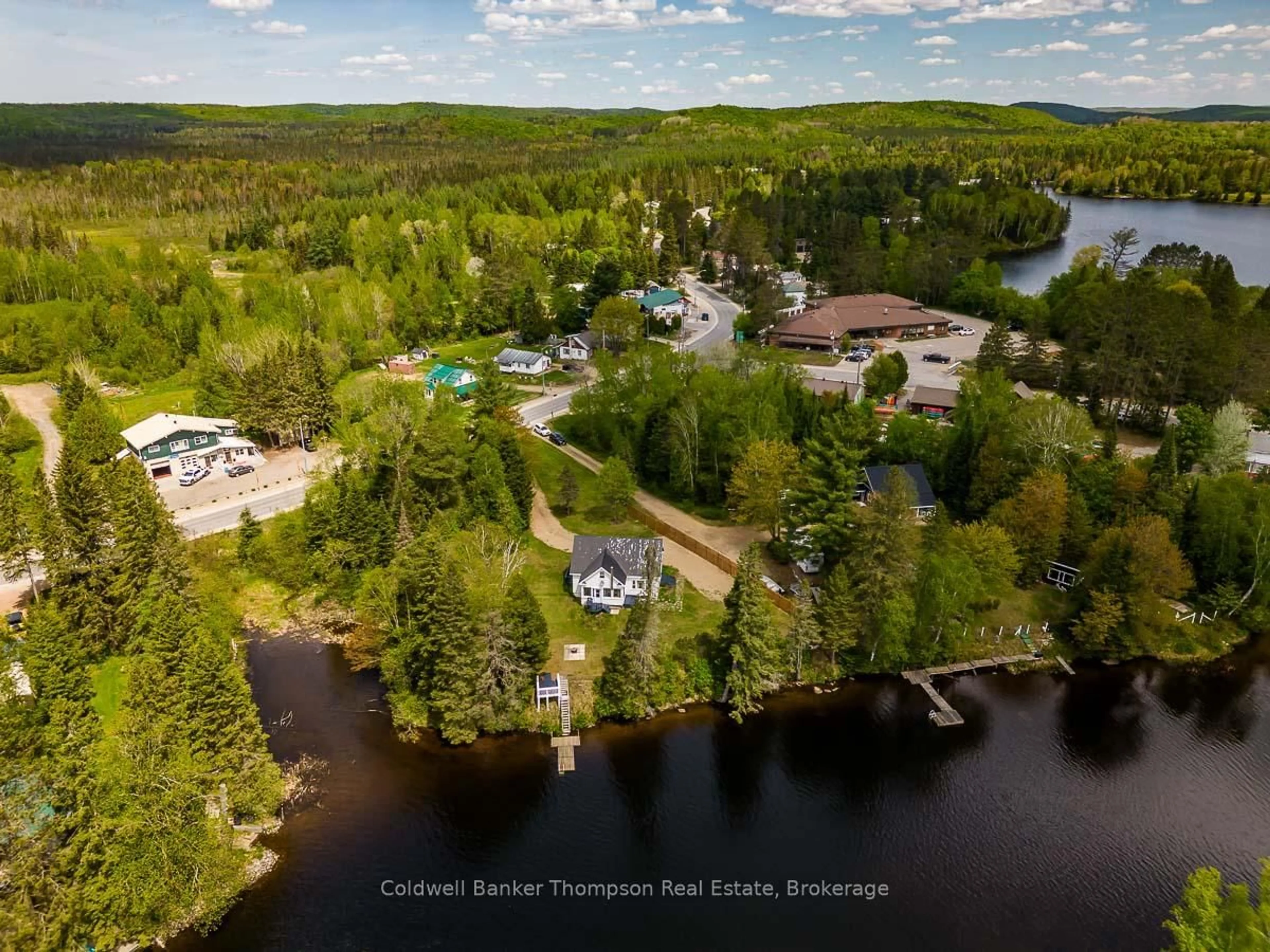 A pic from outside/outdoor area/front of a property/back of a property/a pic from drone, water/lake/river/ocean view for 1743 518 Highway #A, Kearney Ontario P0A 1M0
