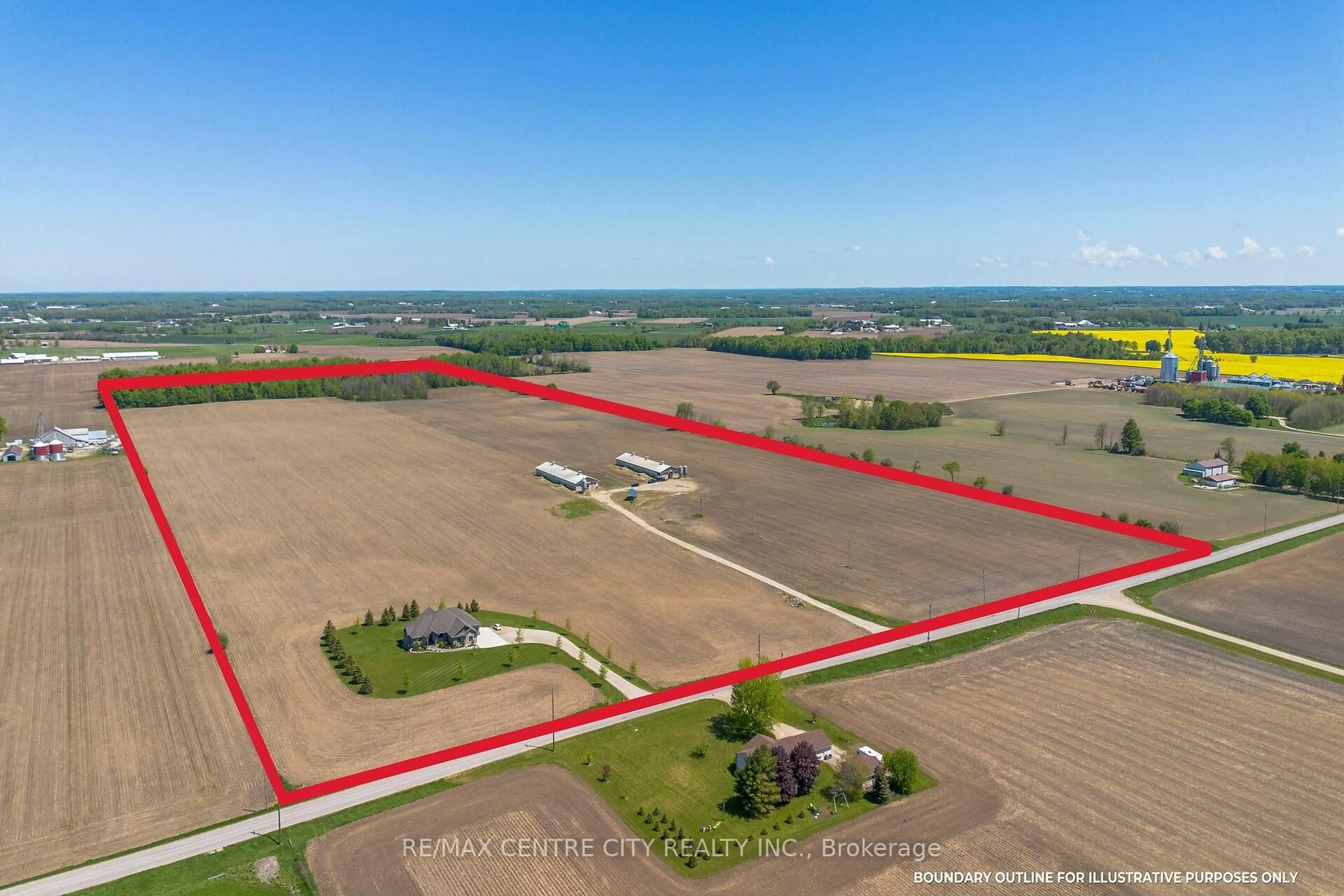 A pic from outside/outdoor area/front of a property/back of a property/a pic from drone, water/lake/river/ocean view for 6124 5th Line, Minto Ontario N0G 2P0
