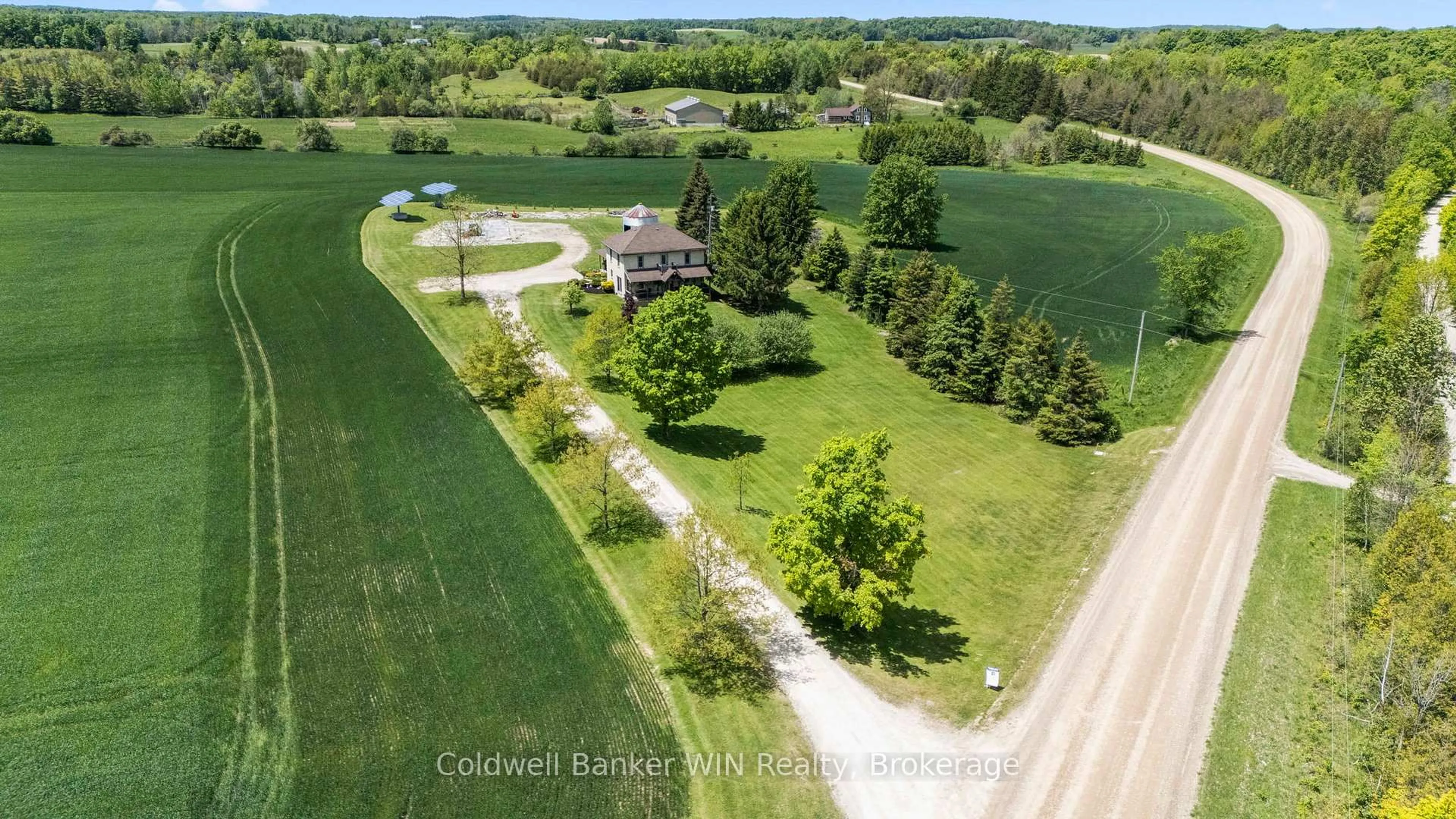 A pic from outside/outdoor area/front of a property/back of a property/a pic from drone, water/lake/river/ocean view for 221 Field Rd, South Bruce Ontario N0G 2J0