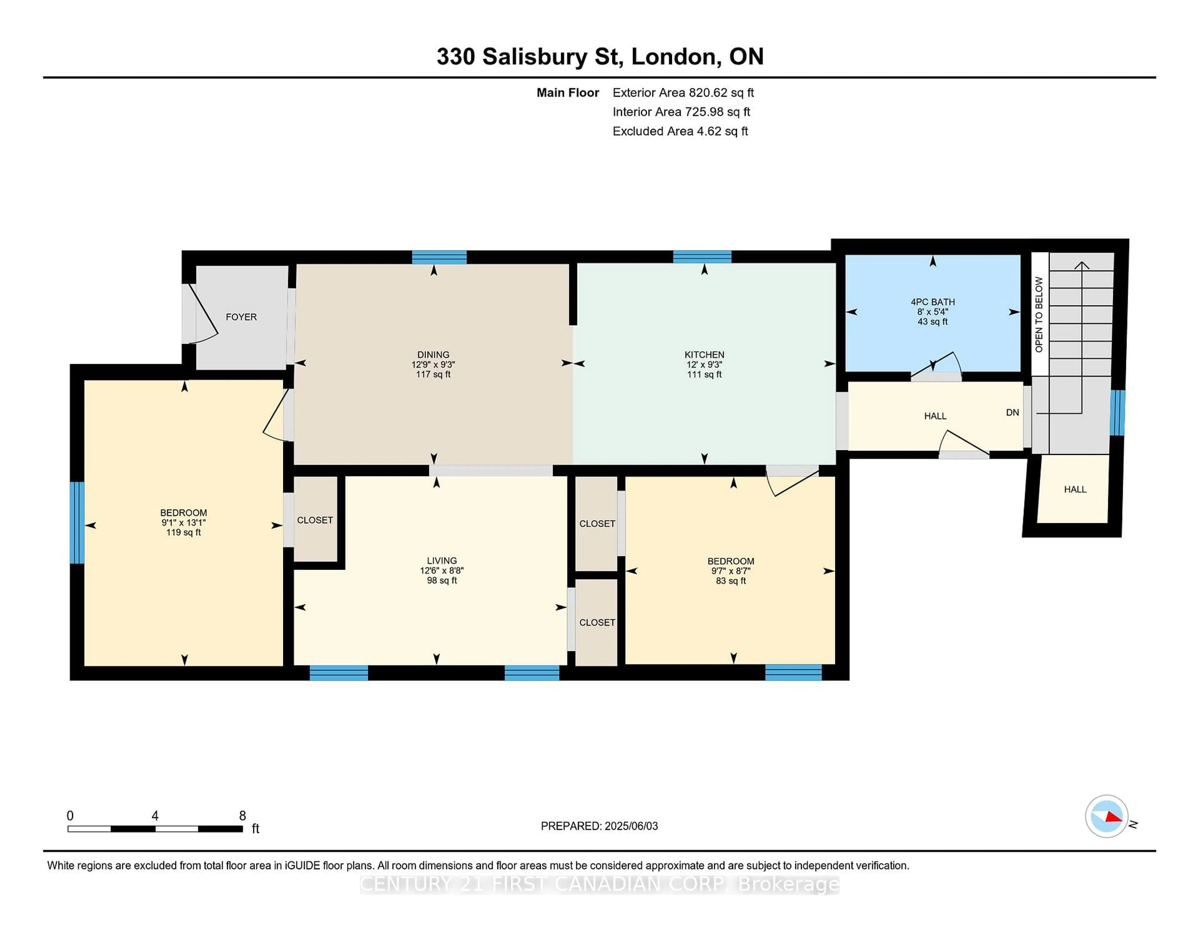 Floor plan for 330 Salisbury St, London East Ontario N5Y 3A9