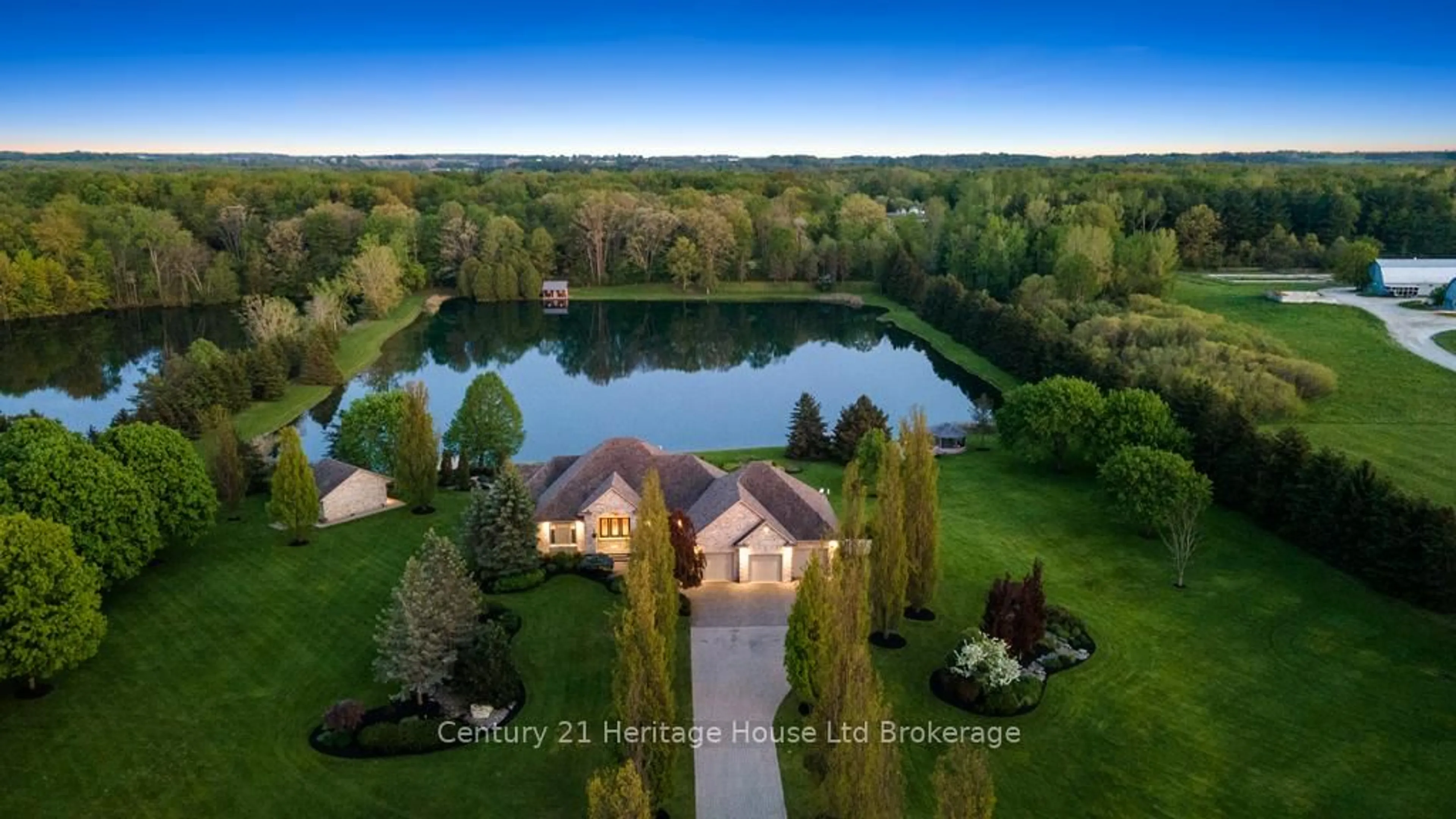A pic from outside/outdoor area/front of a property/back of a property/a pic from drone, water/lake/river/ocean view for 5067 HAMILTON Rd, Thames Centre Ontario N0L 1G6