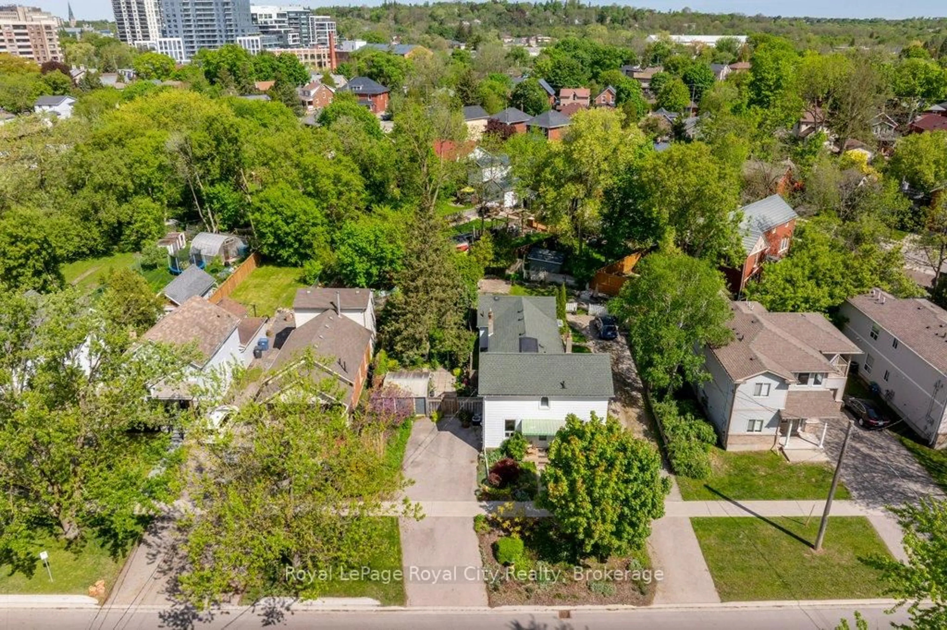A pic from outside/outdoor area/front of a property/back of a property/a pic from drone, city buildings view from balcony for 110 York Rd, Guelph Ontario N1E 3E6