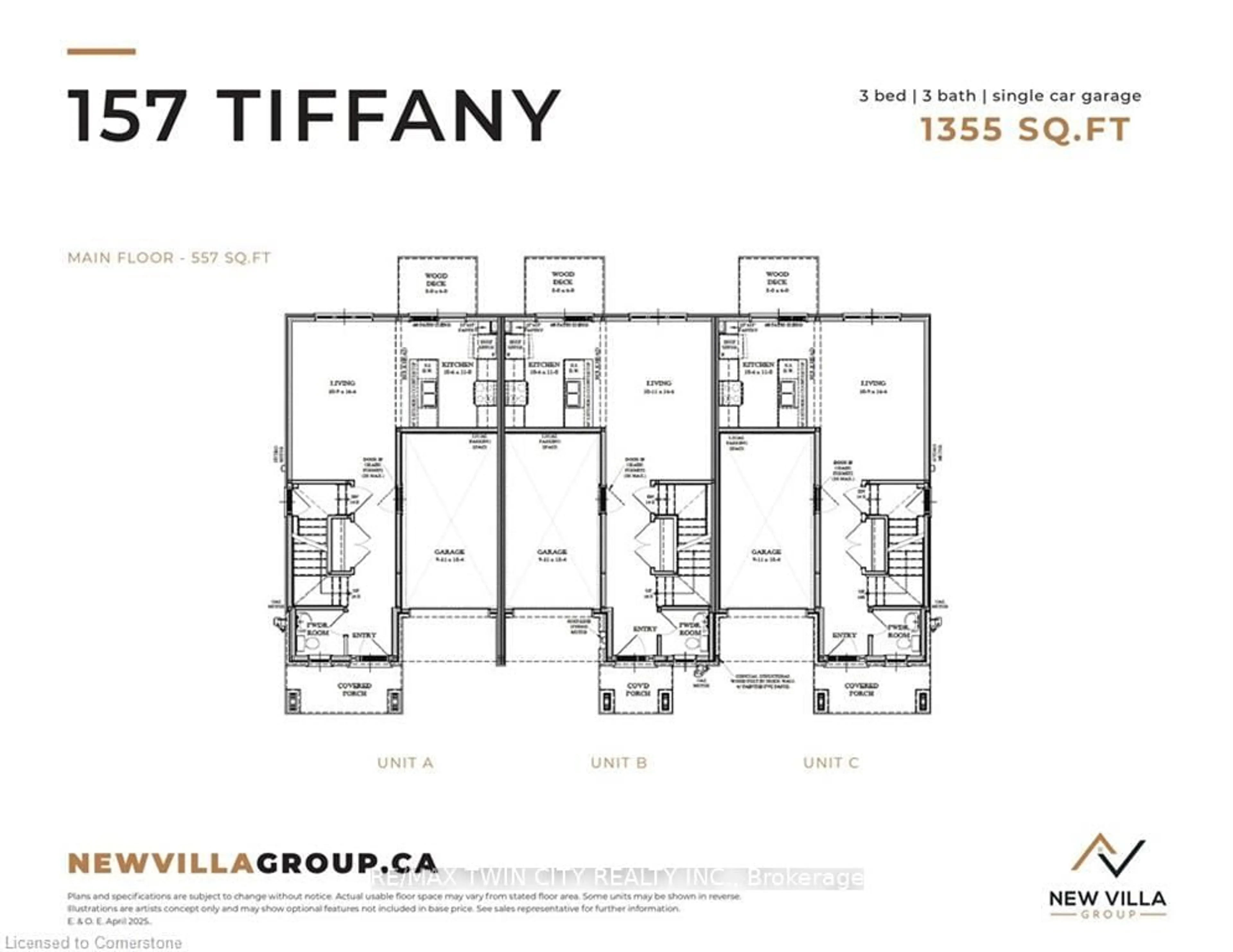 Floor plan for 165 Tiffany St, Cambridge Ontario N2H 2B4