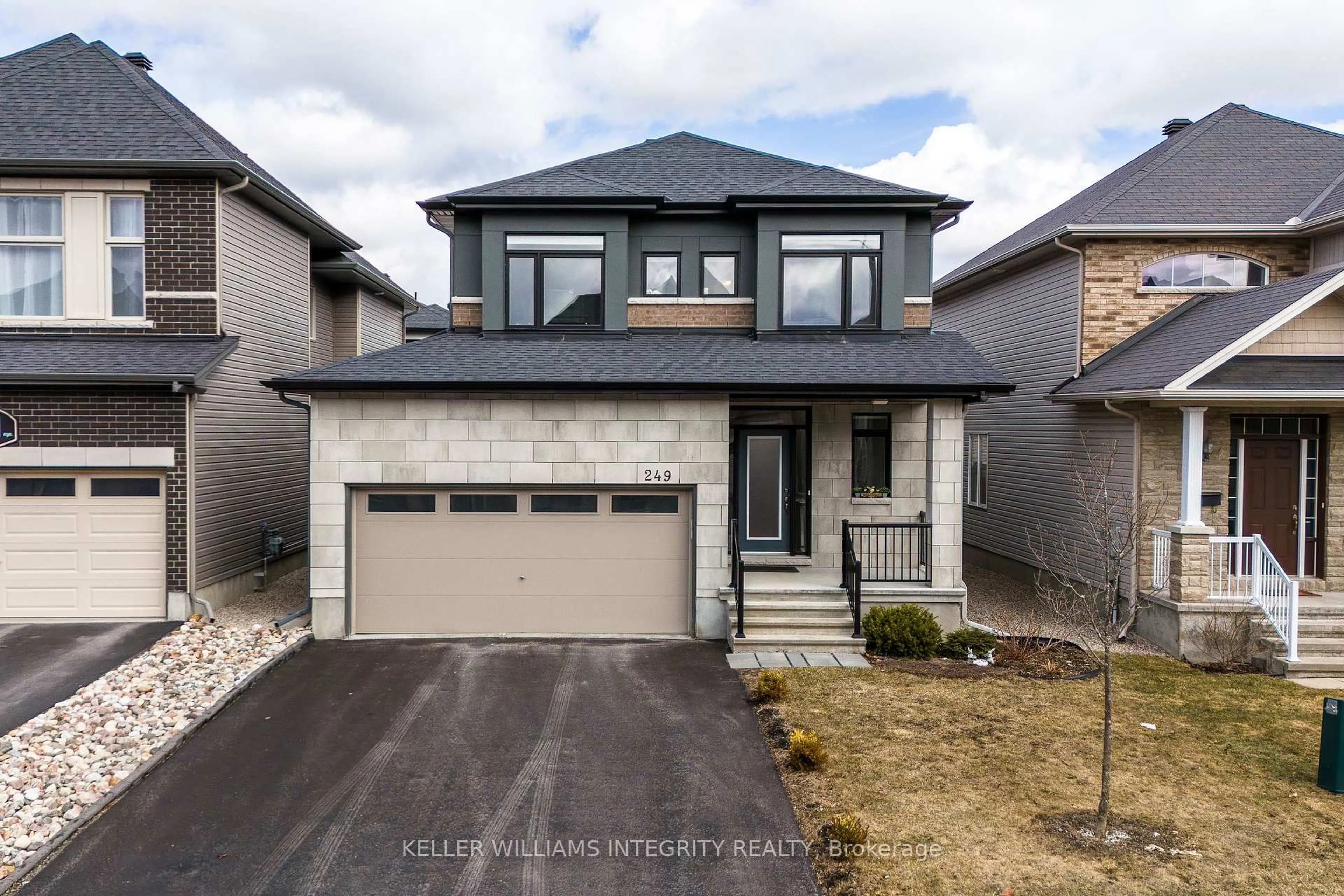 Home with brick exterior material, street for 249 Fountainhead Dr, Ottawa Ontario K1W 0H4