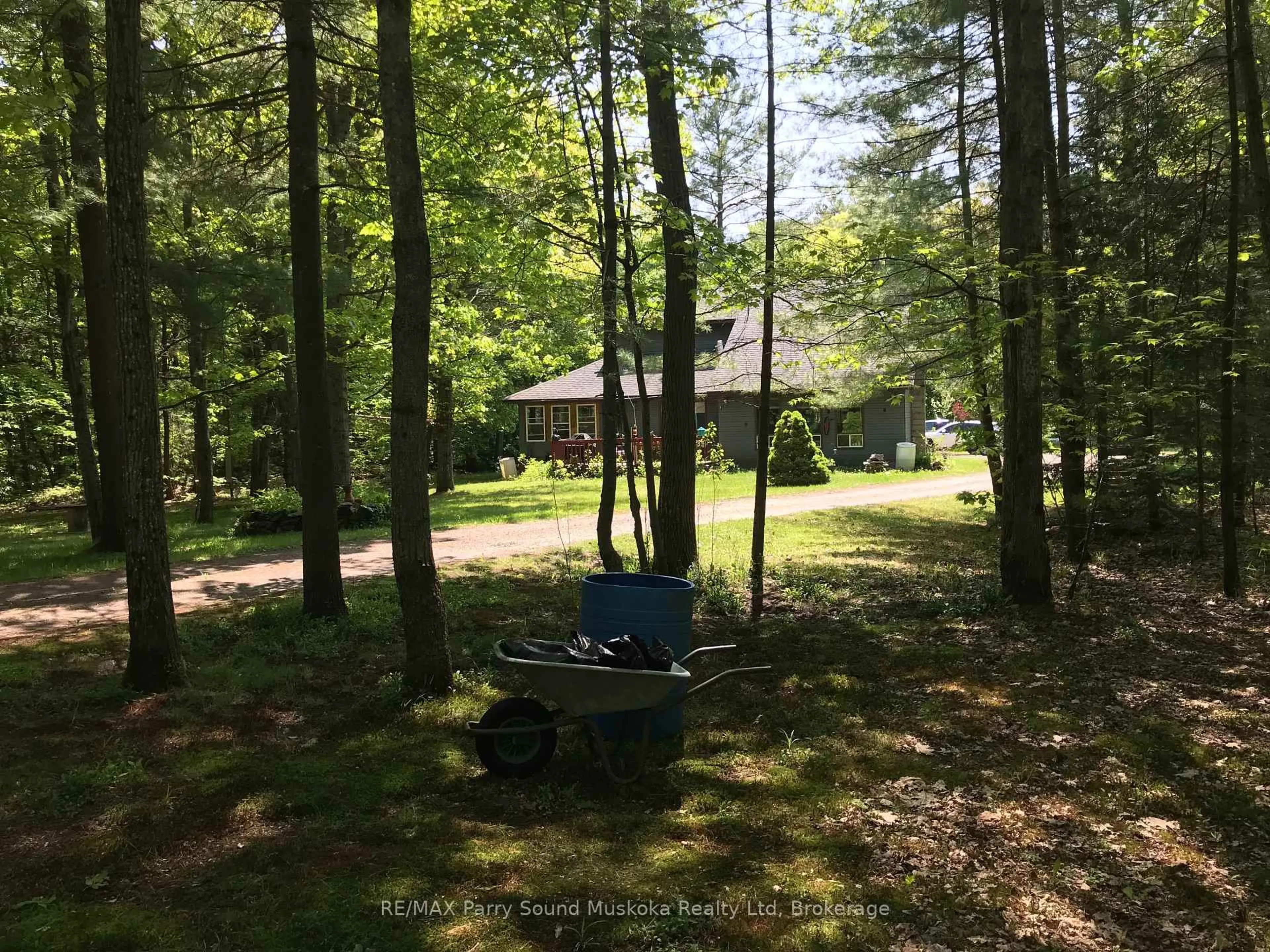 A pic from outside/outdoor area/front of a property/back of a property/a pic from drone, forest/trees view for 36 Windfall Lake Rd, Seguin Ontario P2A 0B2