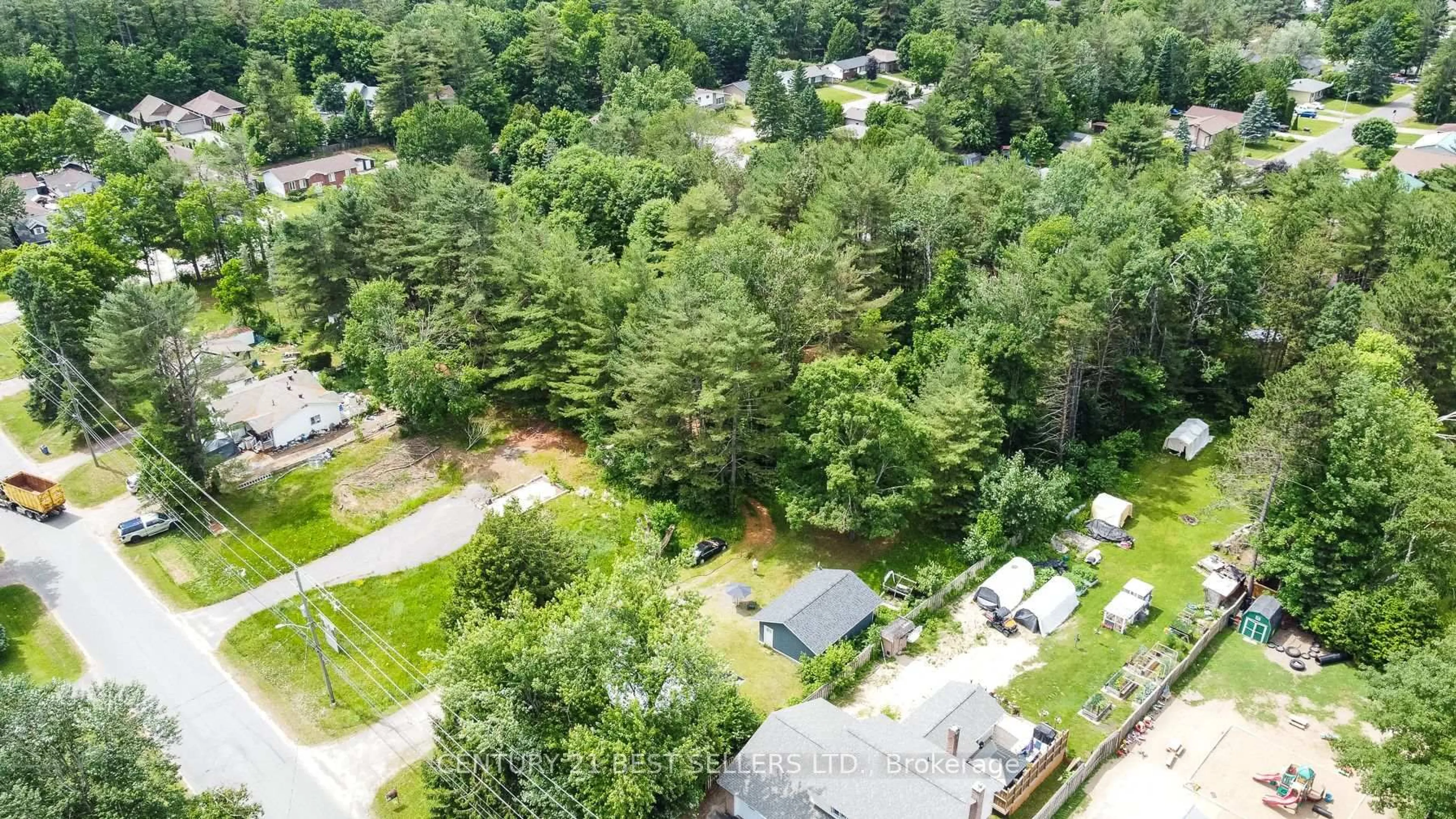A pic from outside/outdoor area/front of a property/back of a property/a pic from drone, forest/trees view for 253 Maple St, Bracebridge Ontario P1L 1K3