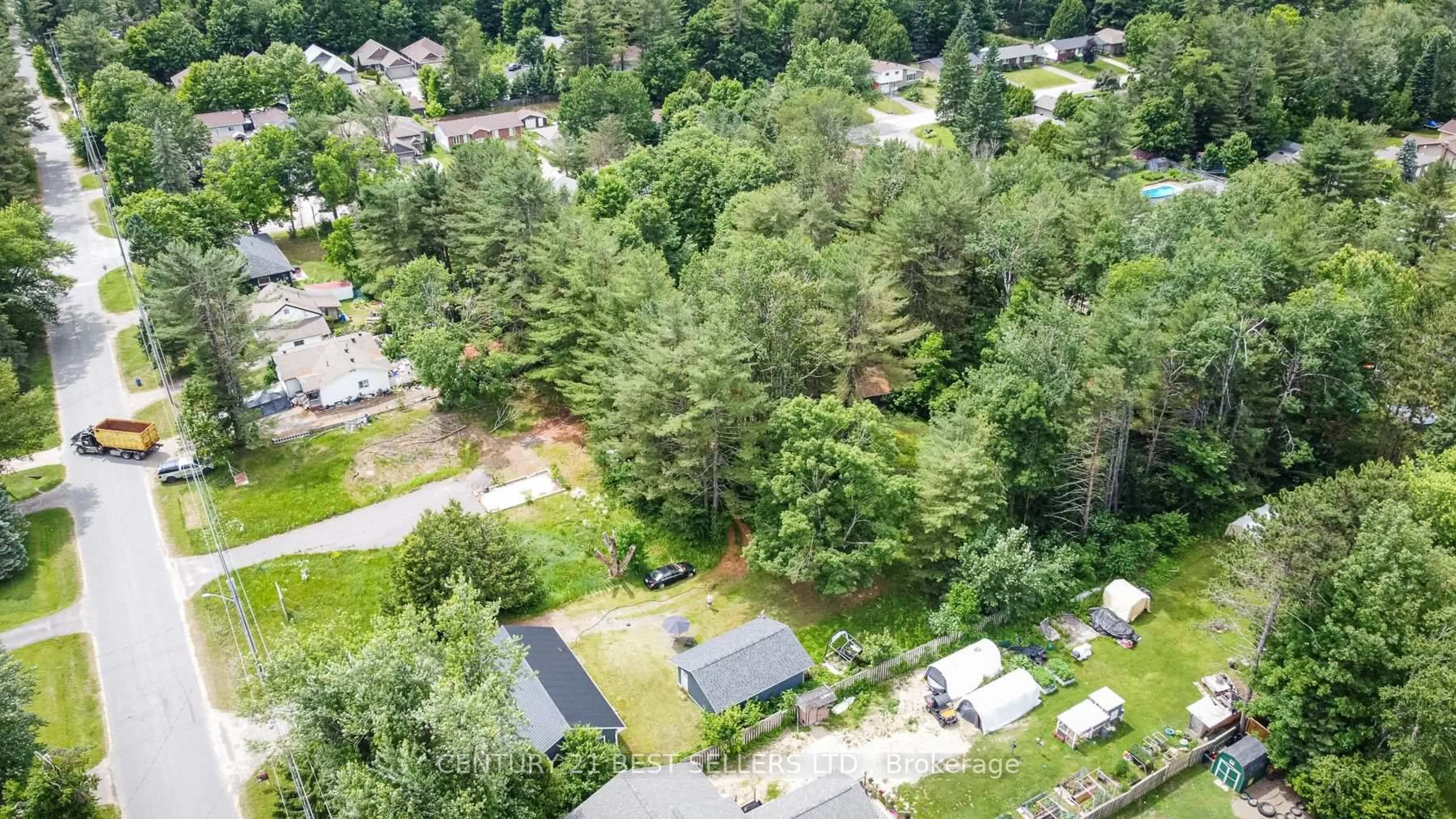 A pic from outside/outdoor area/front of a property/back of a property/a pic from drone, forest/trees view for 253 Maple St, Bracebridge Ontario P1L 1K3
