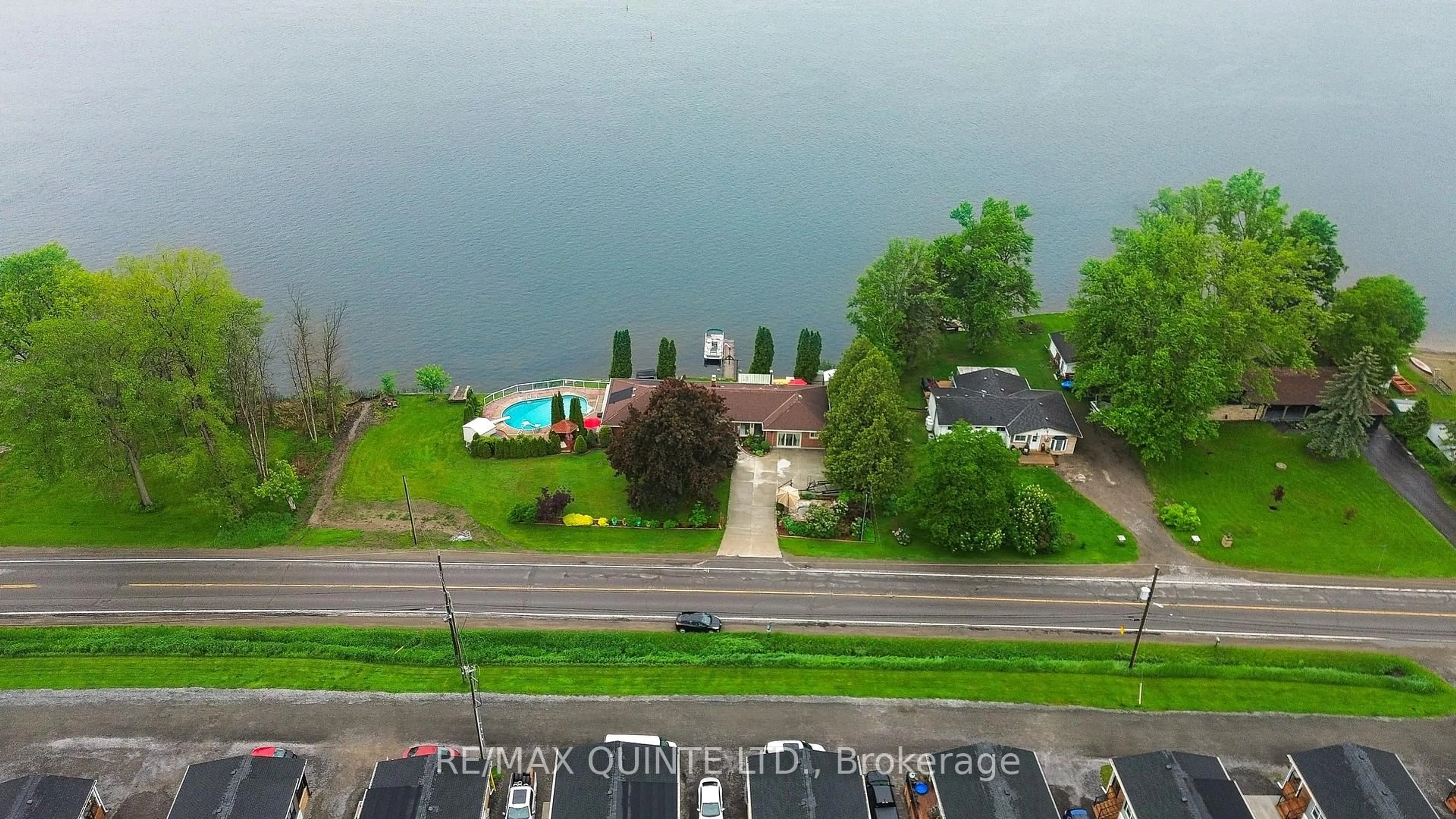 A pic from outside/outdoor area/front of a property/back of a property/a pic from drone, water/lake/river/ocean view for 511 Frankford-Stirling Rd, Hastings Ontario K0K 2C0