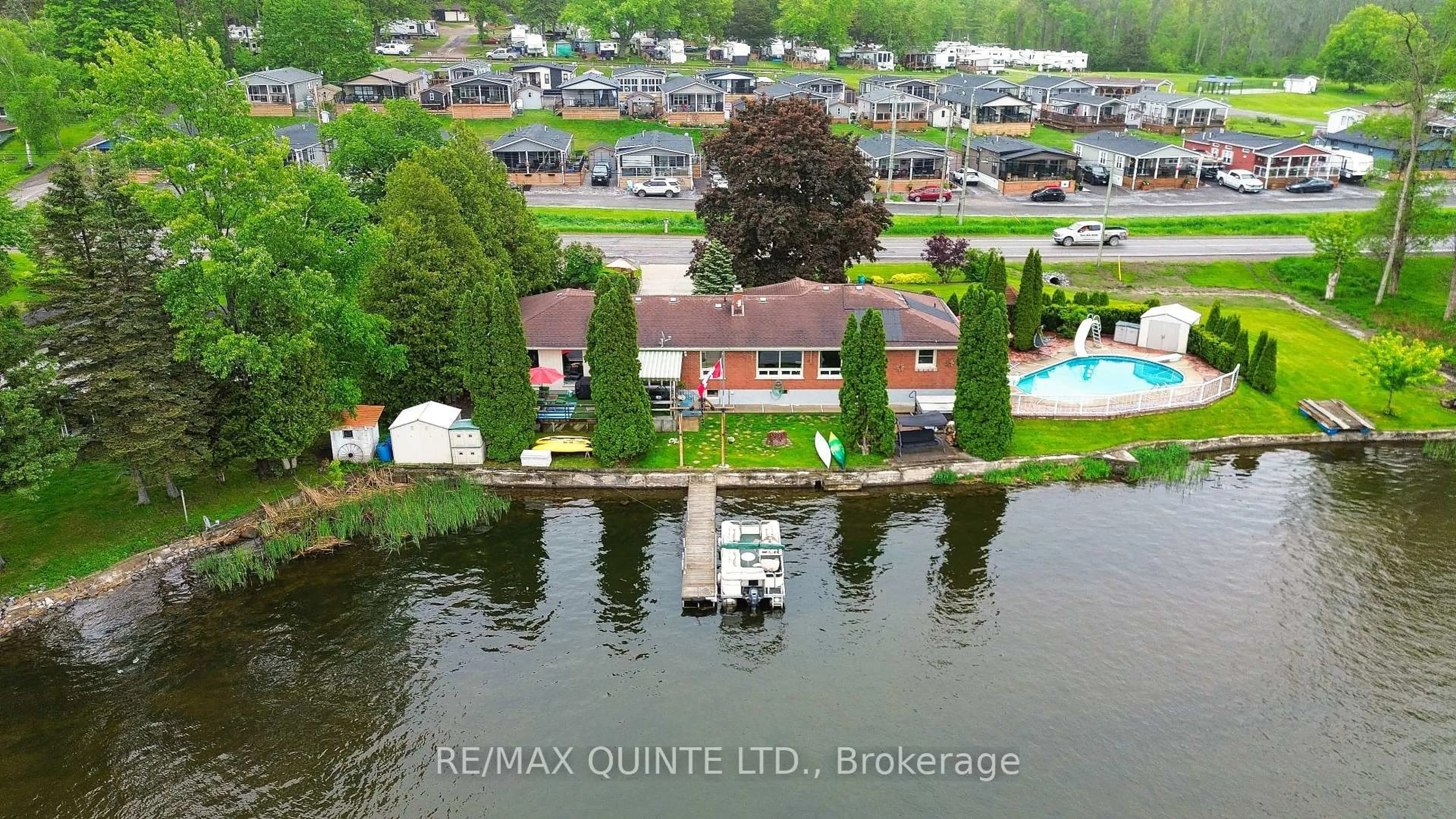 A pic from outside/outdoor area/front of a property/back of a property/a pic from drone, water/lake/river/ocean view for 511 Frankford-Stirling Rd, Hastings Ontario K0K 2C0