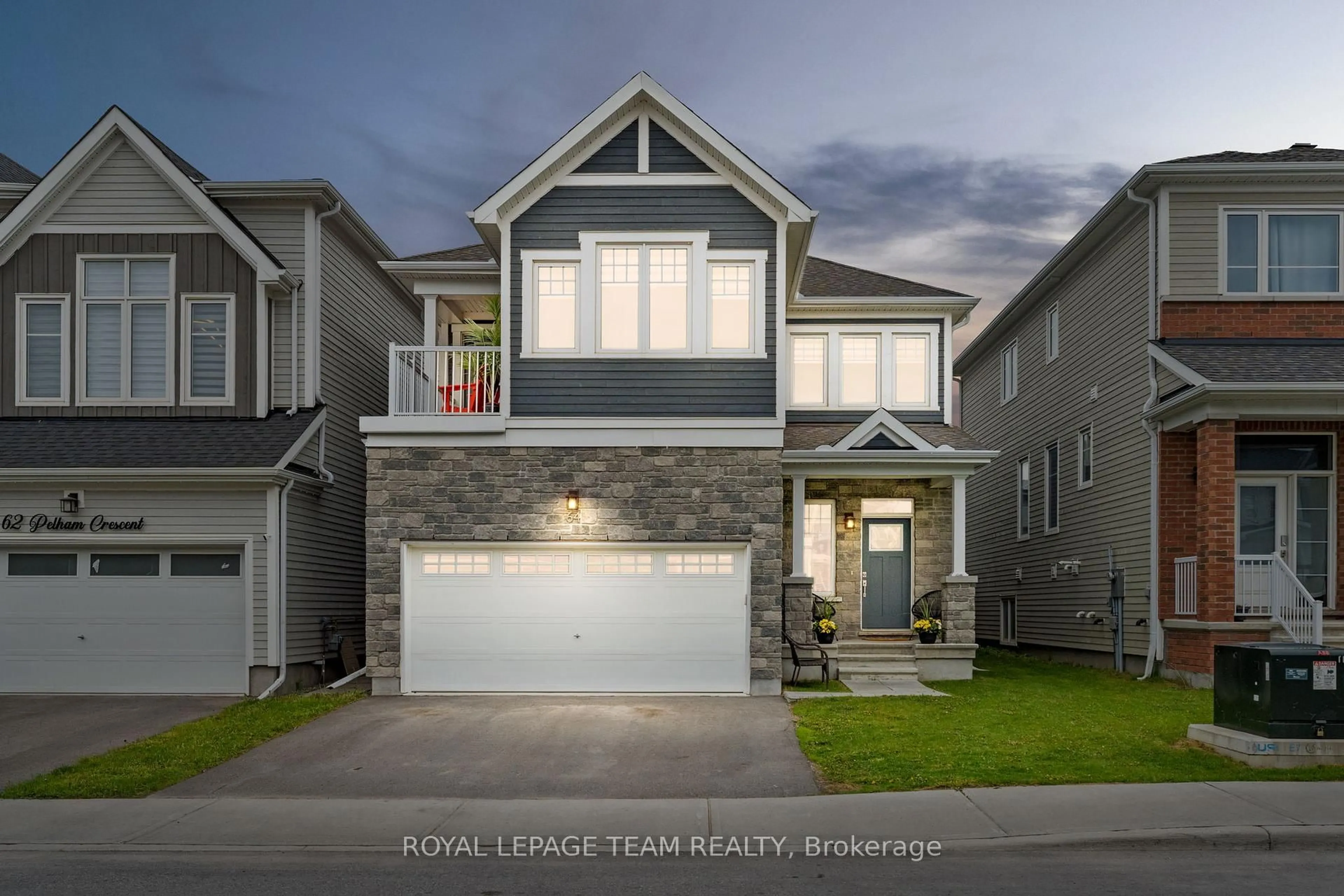 Home with vinyl exterior material, street for 64 Pelham Cres, Richmond Ontario K0A 2Z0