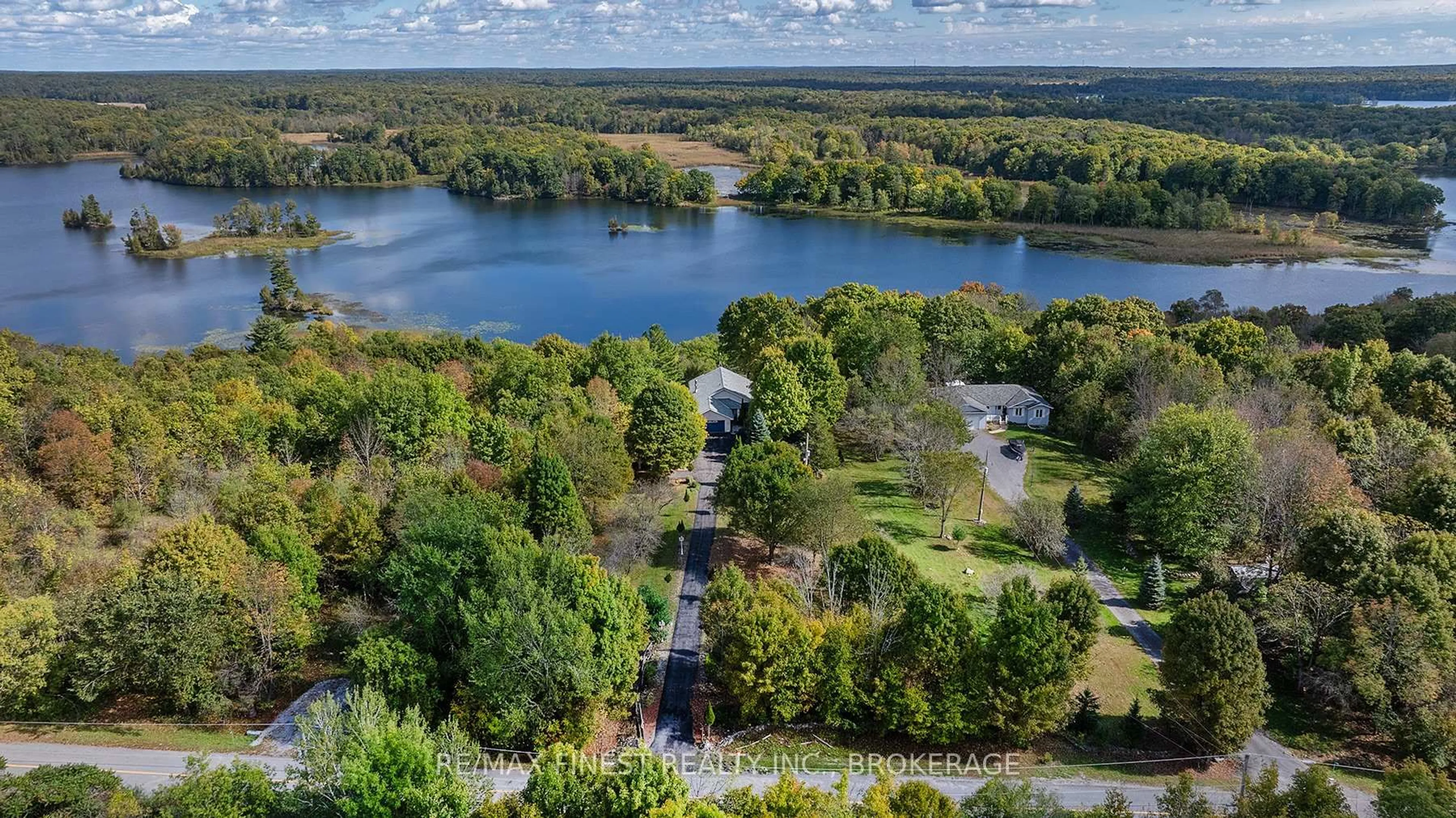 A pic from outside/outdoor area/front of a property/back of a property/a pic from drone, water/lake/river/ocean view for 4522 SILLS BAY Rd, Sydenham Ontario K0H 2T0