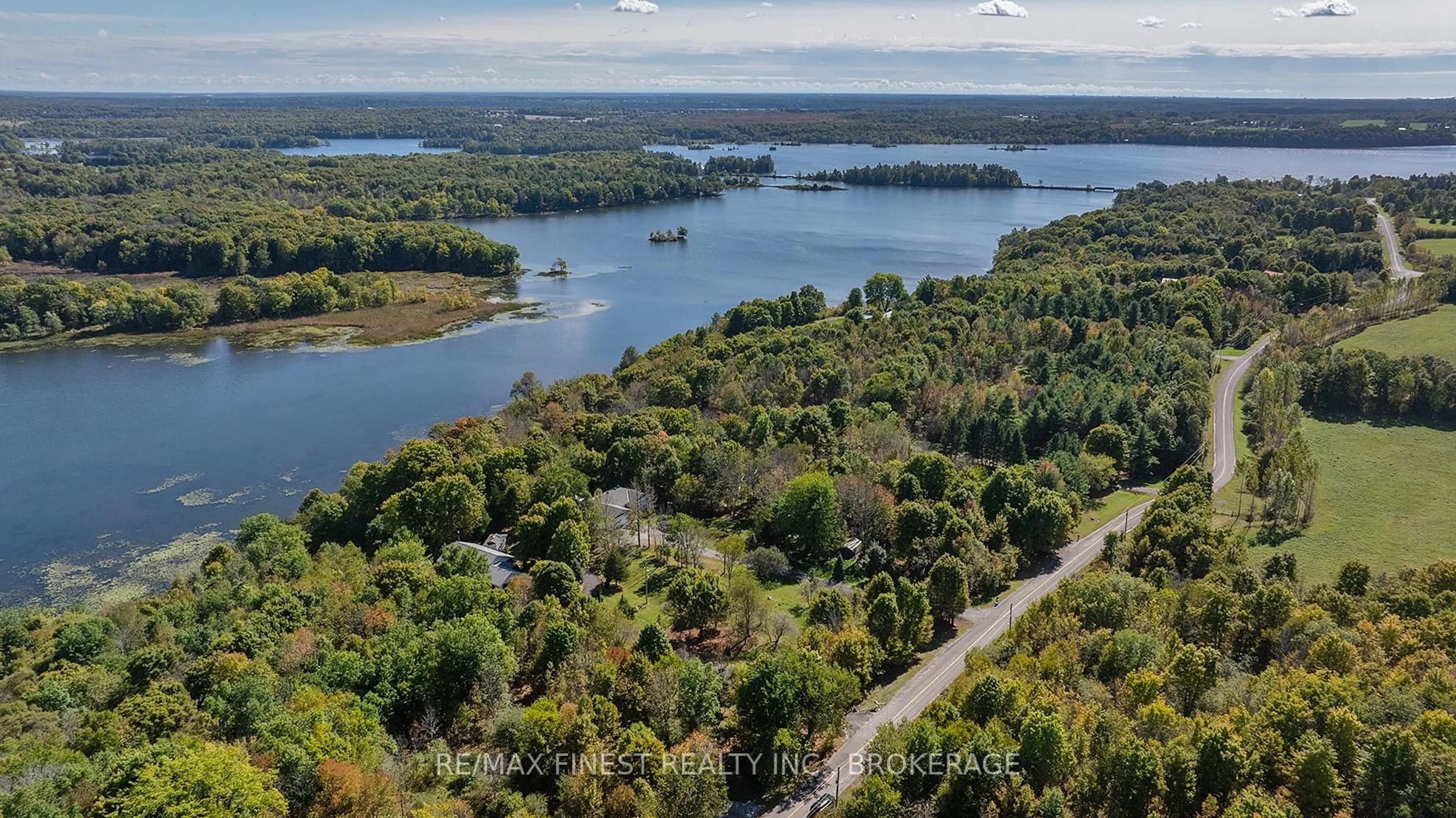 A pic from outside/outdoor area/front of a property/back of a property/a pic from drone, water/lake/river/ocean view for 4522 SILLS BAY Rd, Sydenham Ontario K0H 2T0