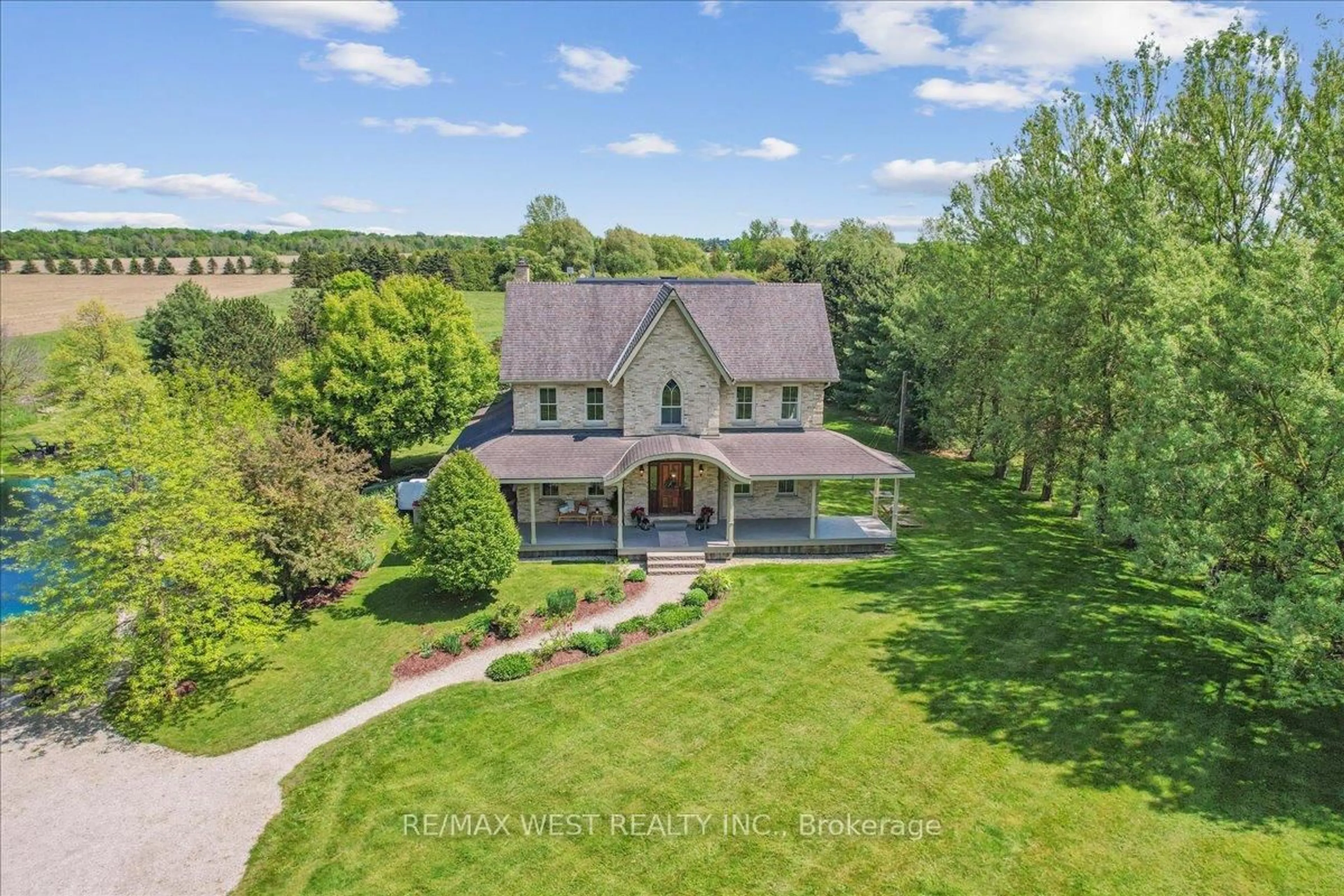 A pic from outside/outdoor area/front of a property/back of a property/a pic from drone, water/lake/river/ocean view for 7817 Sideroad 10 N/A, Centre Wellington Ontario N1M 2W3
