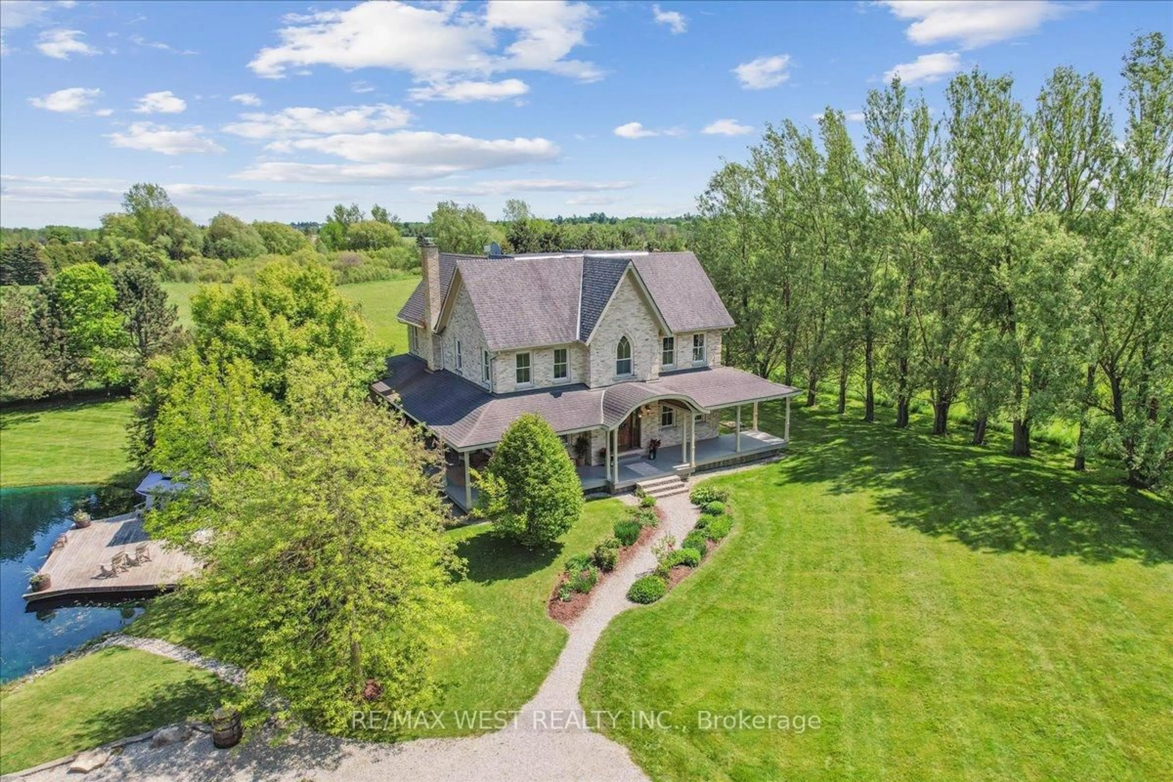 A pic from outside/outdoor area/front of a property/back of a property/a pic from drone, water/lake/river/ocean view for 7817 Sideroad 10 N/A, Centre Wellington Ontario N1M 2W3